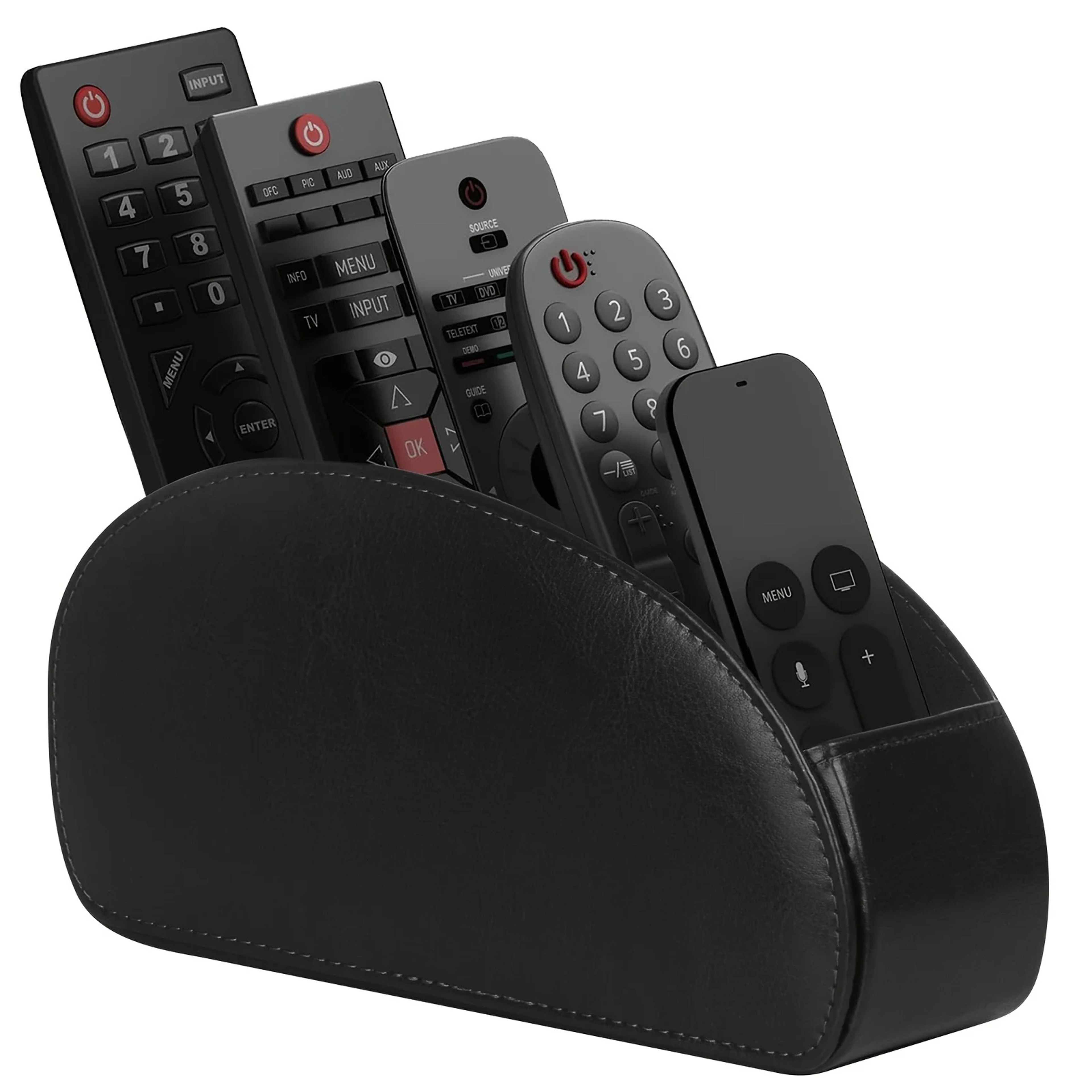 Premium Leather Remote Control Holder With Compartments Remote Control Box Desktop Organizer For Me 1