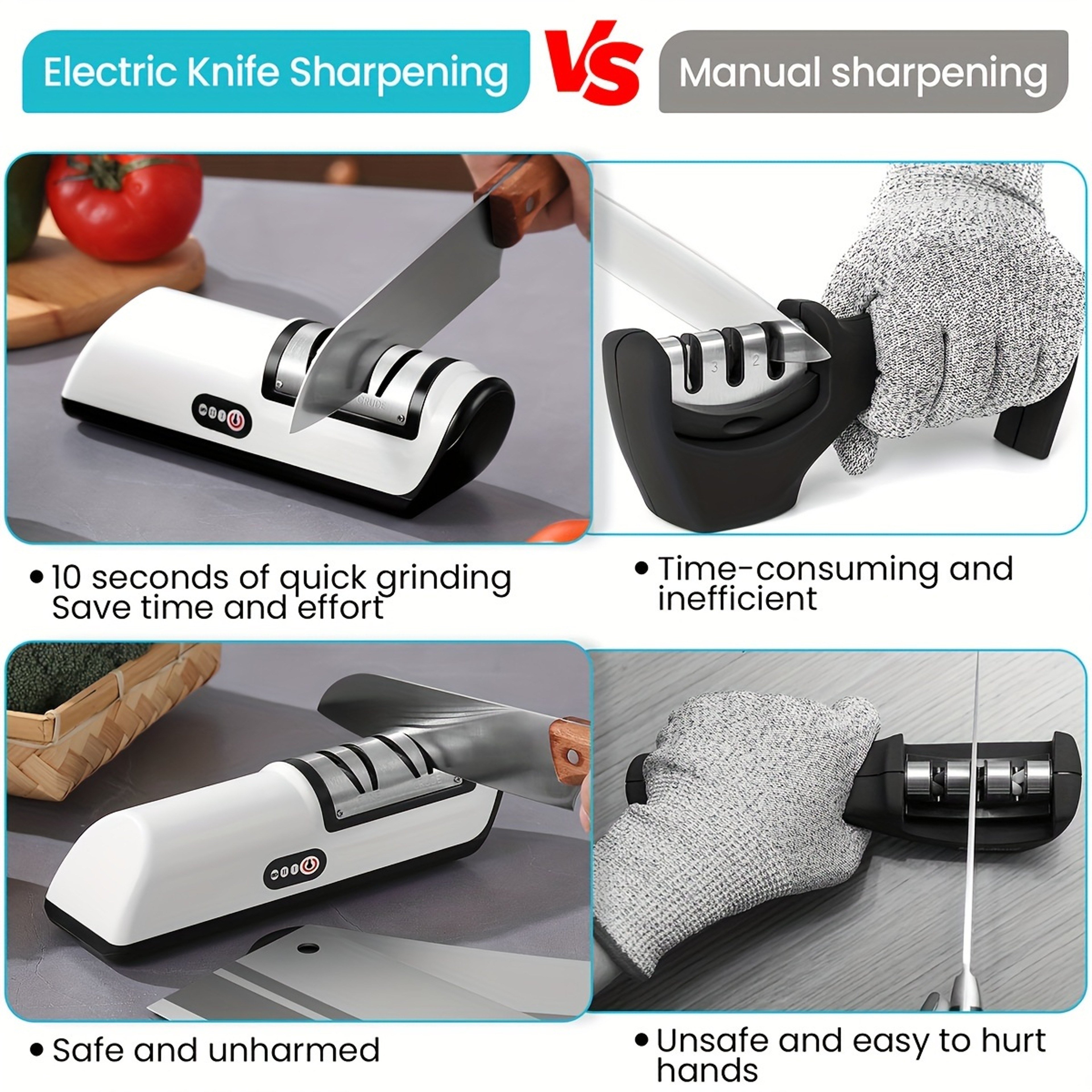 Professional Kitchen Electric Knife Sharpener Multifunctional Gears Automatic Knife Sharpener Tool