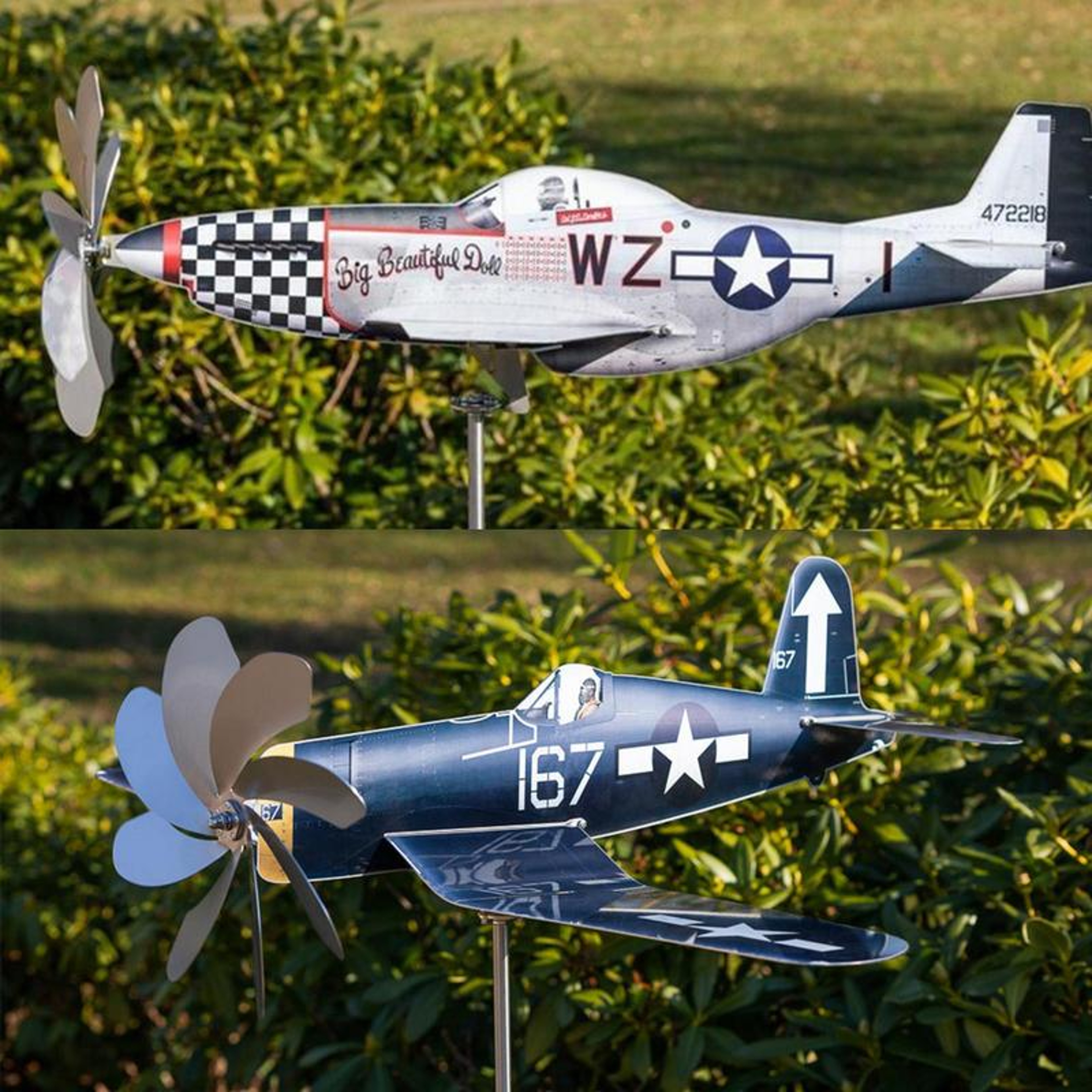 Stainless Steel Household Garden Windmill Airplane Spinners Weatherproof Wind Powered Catcher Outdo 0