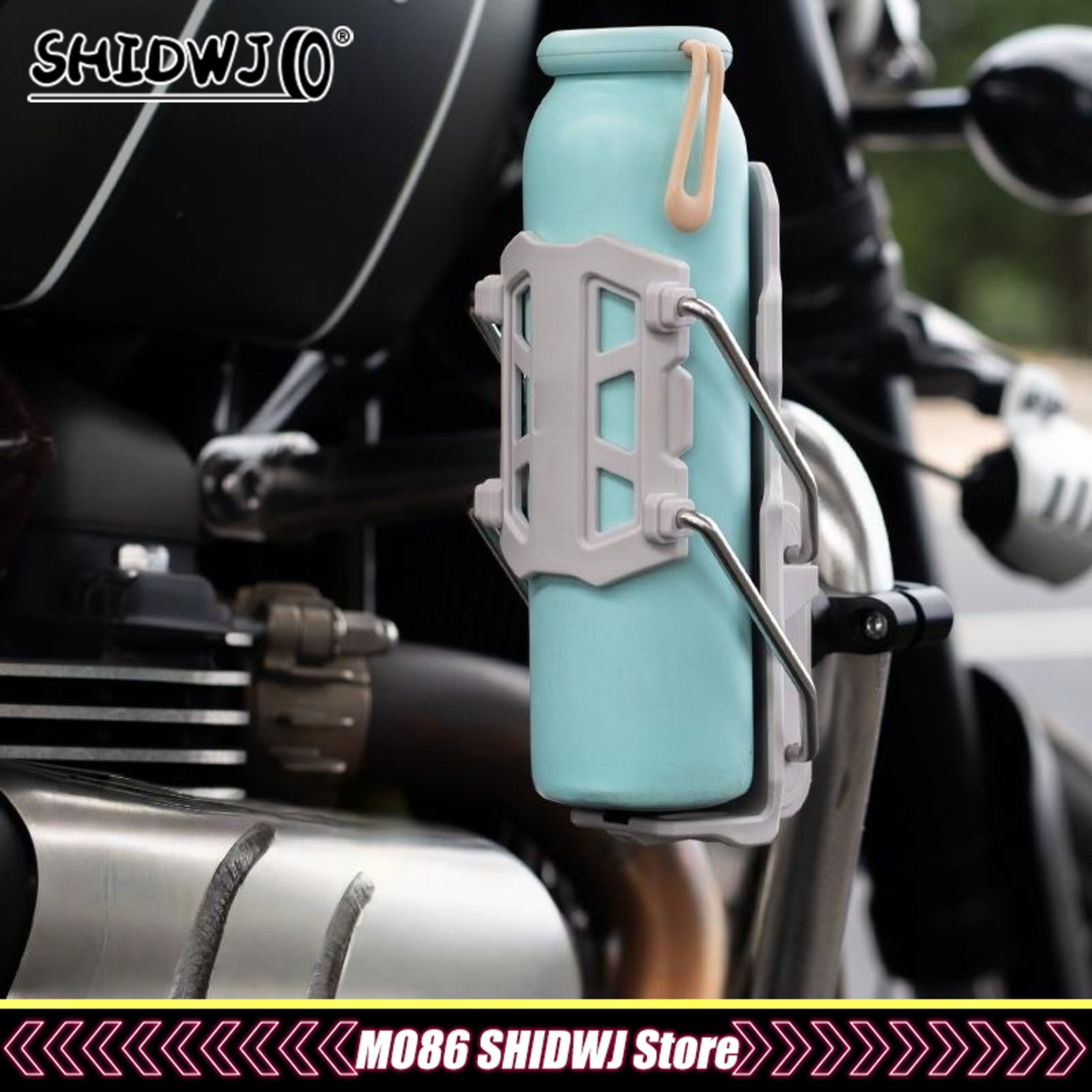 Universal Adjustable Handlebar Cup Cage, Bike Motorcycle Water Bottle Holder for MTB Road Cycling & Adventure Motorbike – view 3