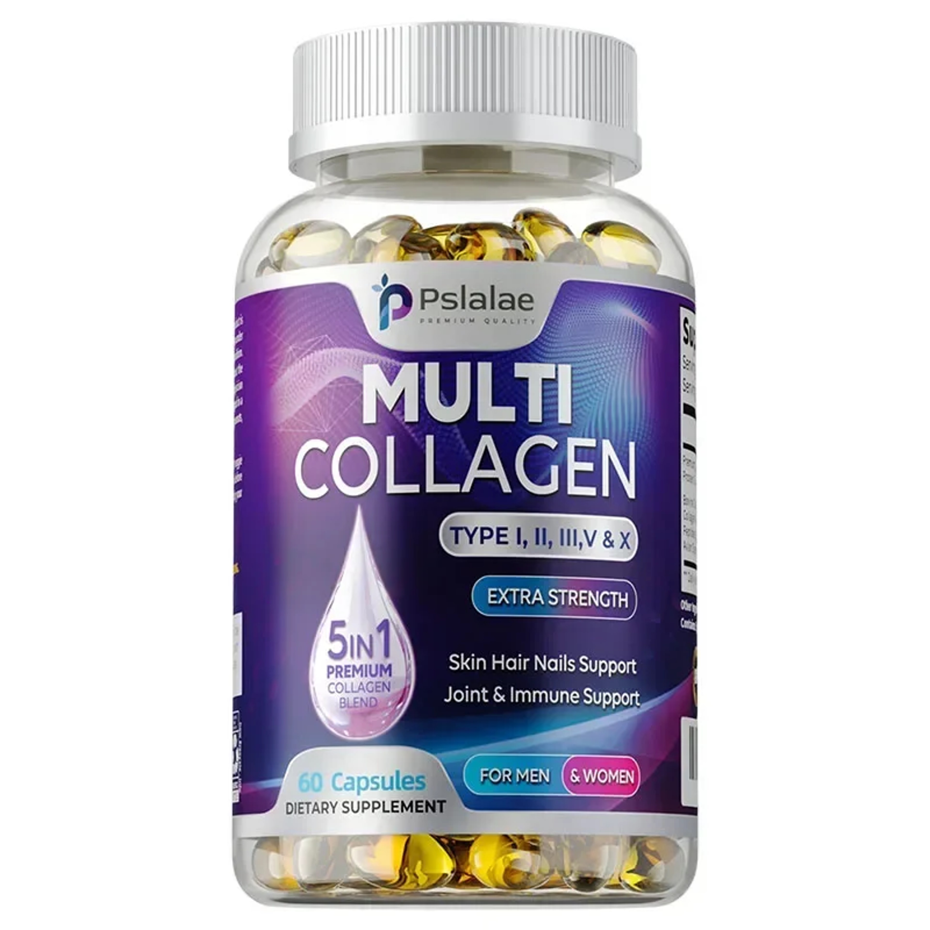 Hydrolyzed MultiCollagen Complex Capsules Natural Energy Supplement For AntiAging Skin Joint Hair B 7