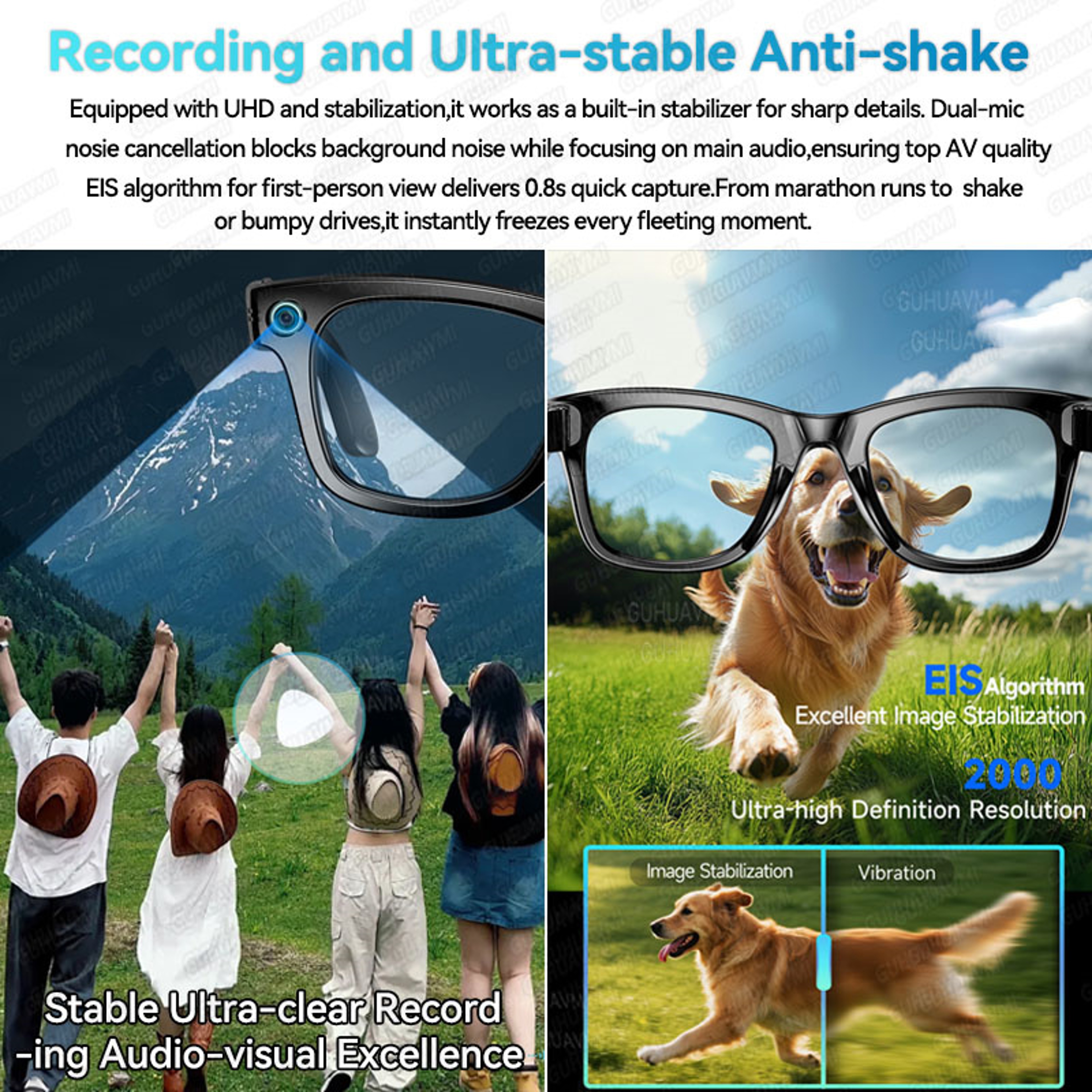 Camera Glasses Men, AI Smart Translation Color-Changing Glasses with Photo Video Recording, Waterproof & Call-Enabled – view 4