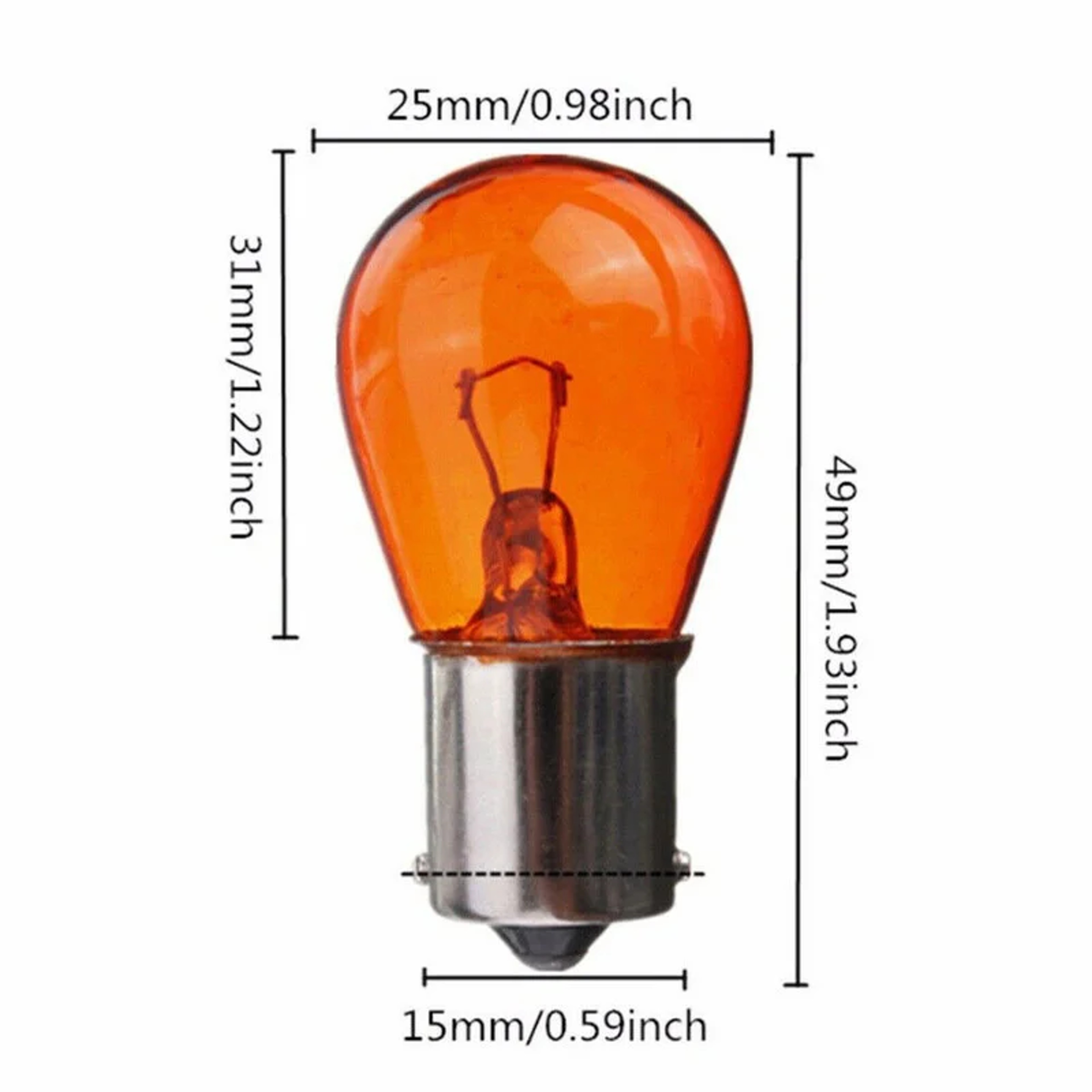 Amber Indicator Break Parking Turn Light Bulb Lamp Halogen Replacement Bulbs for Car, Auto, Scooter – view 4