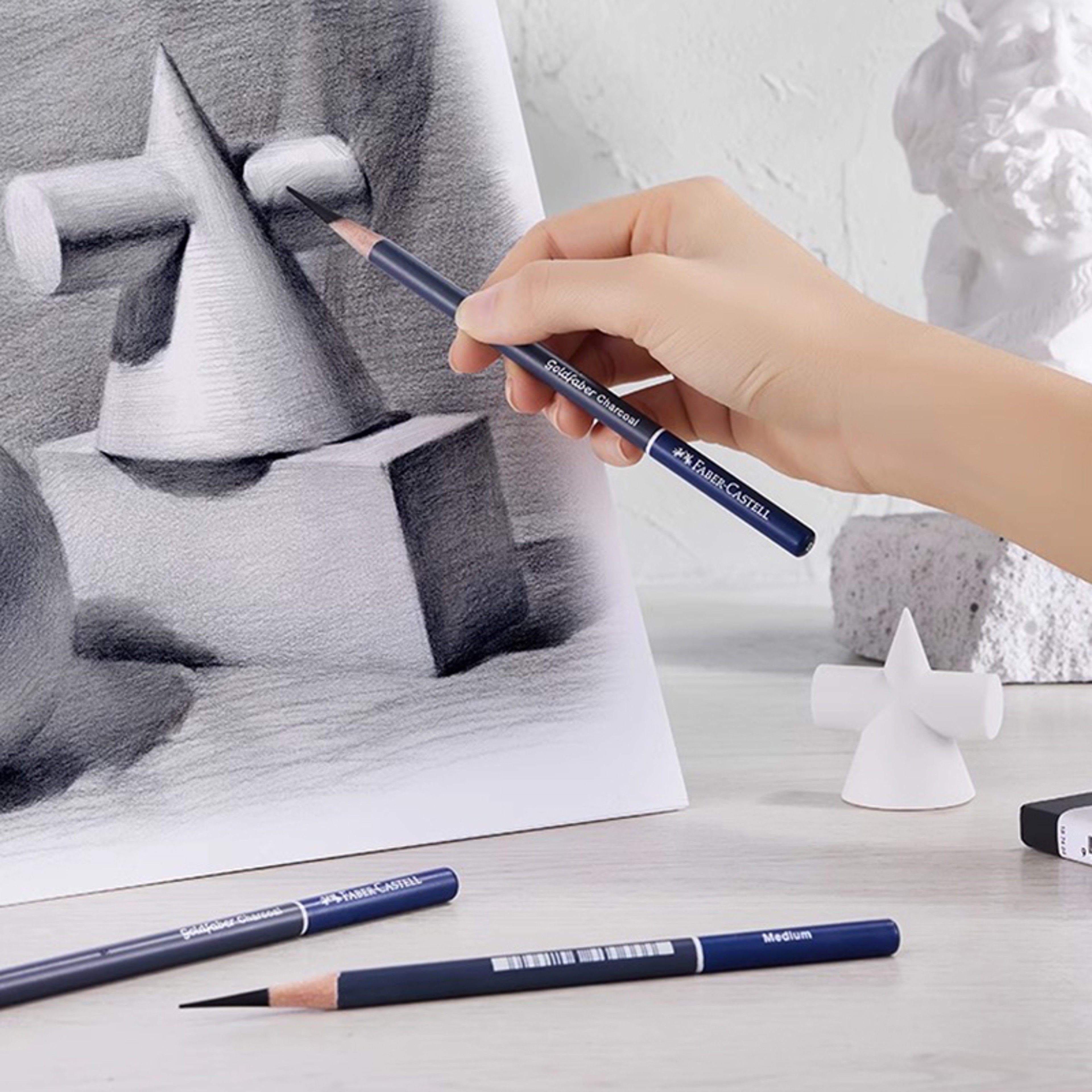 Faber Castell Goldfaber Charcoal Graphite Sketching Pencil Set for Drawing and Shading – view 2