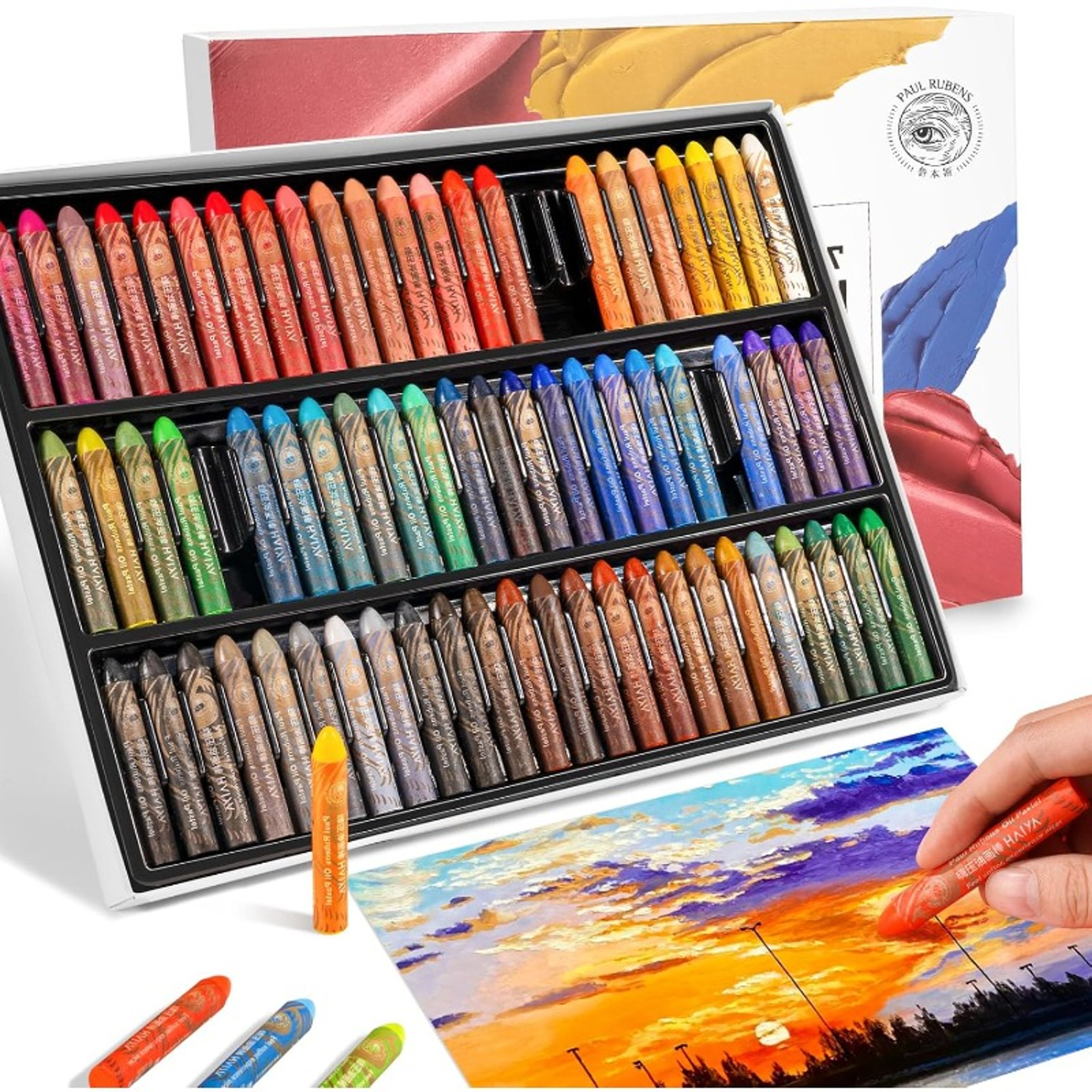 Paul Rubens Soft Oil Pastel Set Creamy Texture Rich Pigments  Bullet Heads For Professional Artists 0