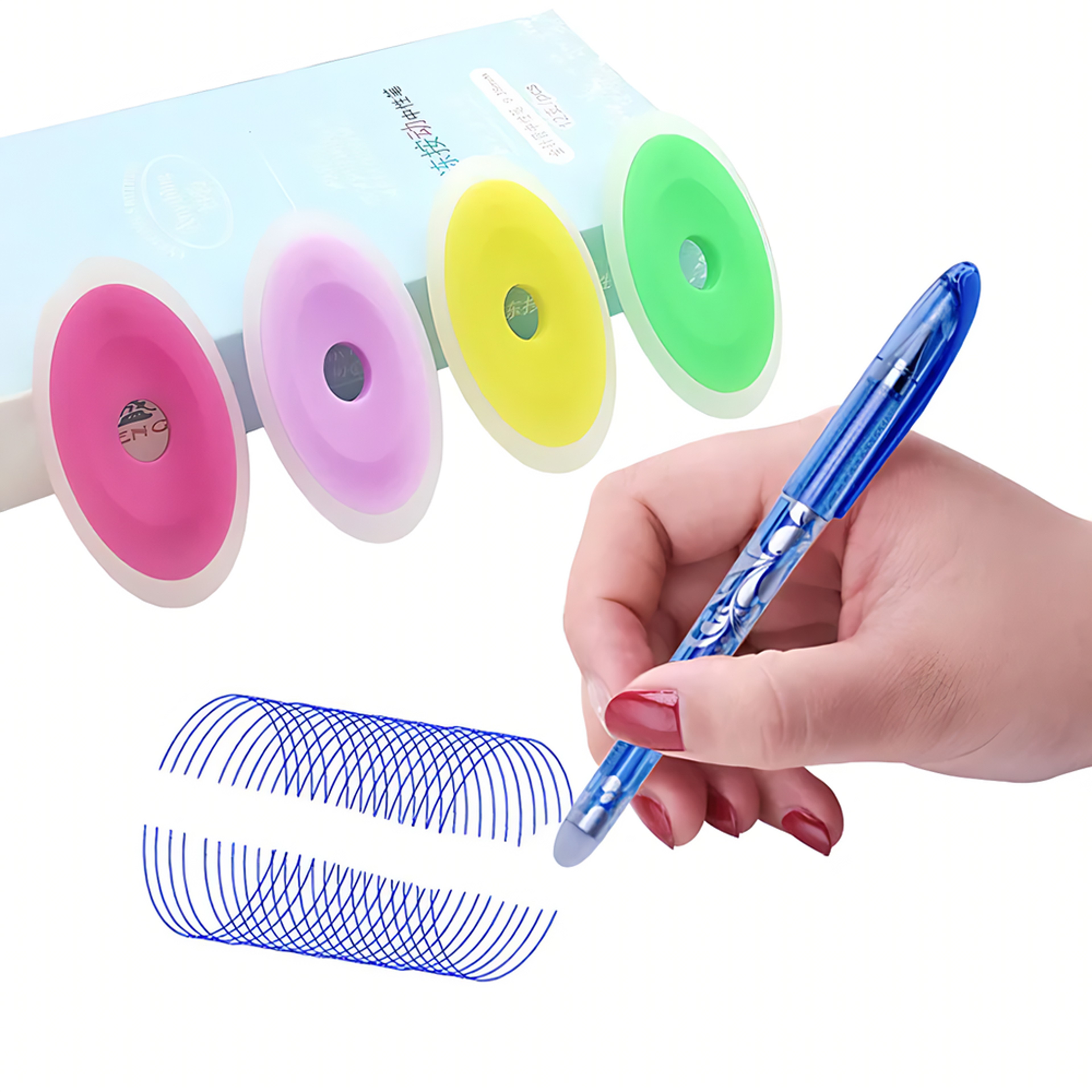 Premium Black  Blue Ink Gel Pen Set Ball Tip Magic Pen With Eraser Erasable Pens With Refills  Extr 1