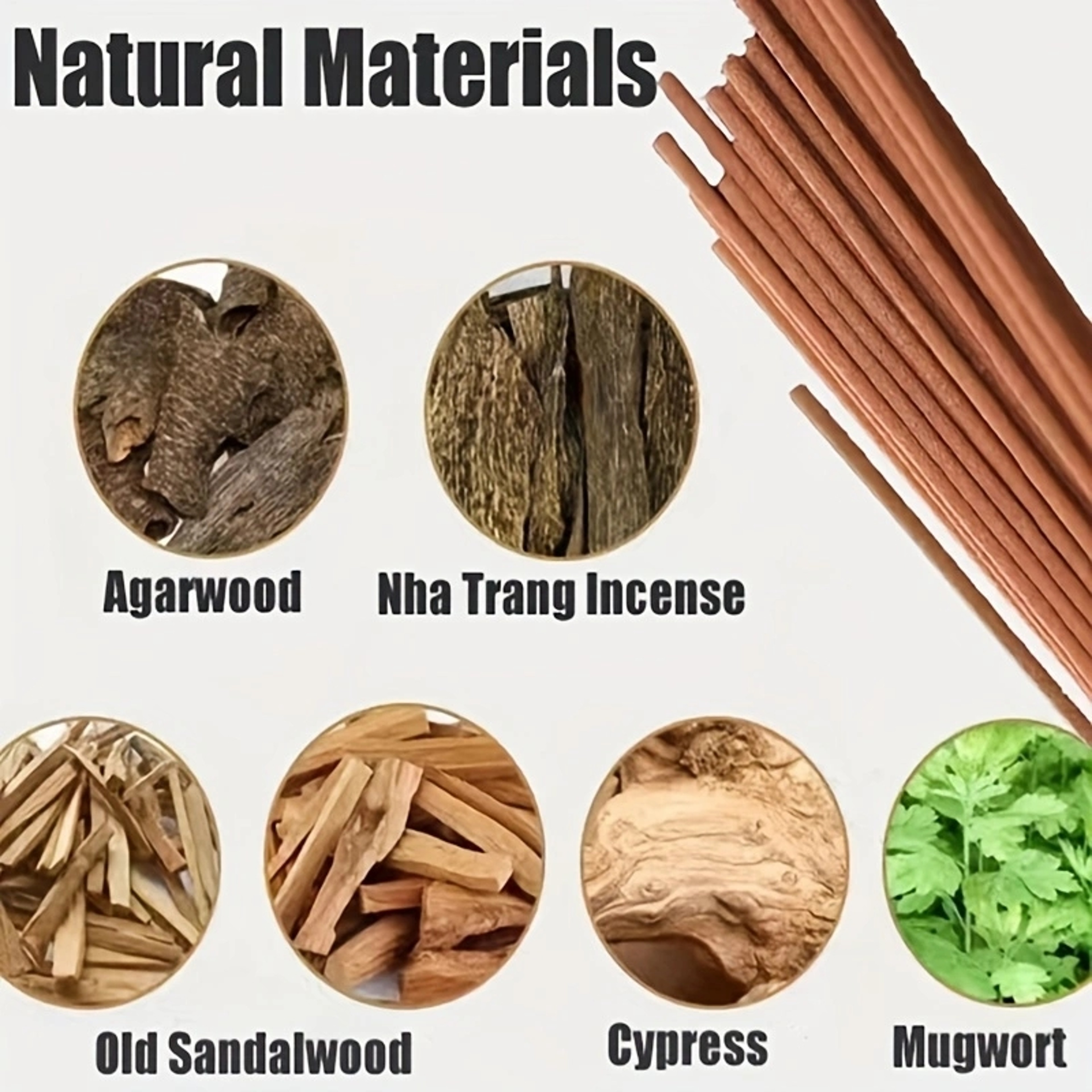 Natural Sandalwood Incense Sticks Home Incense Stick Set For Aroma Blessing Ceremony Meditation And 3