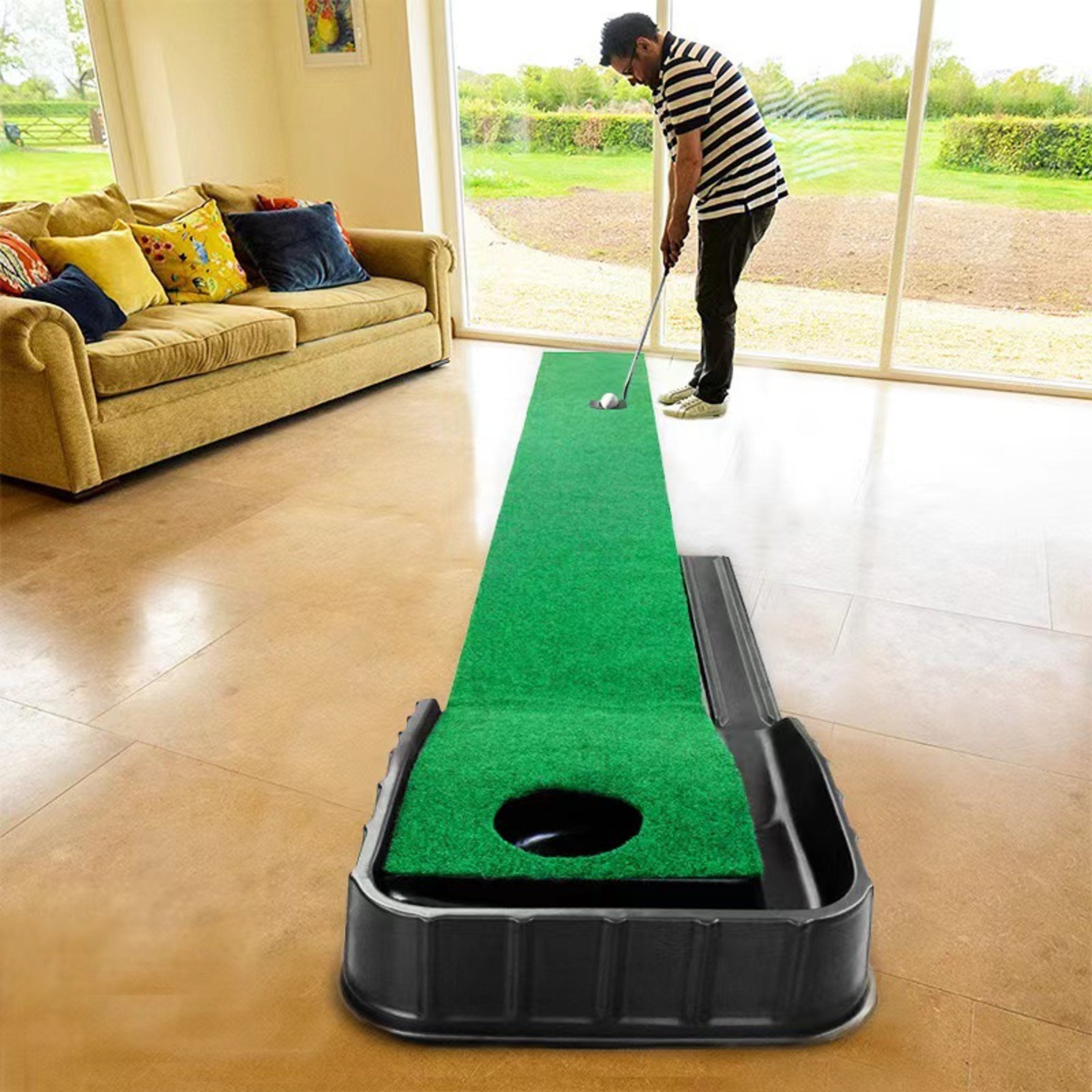 Premium Putting Mat Perfect Your Golf Skills at Home, Realistic Green Surface to Improve Your Putting Stroke – view 2
