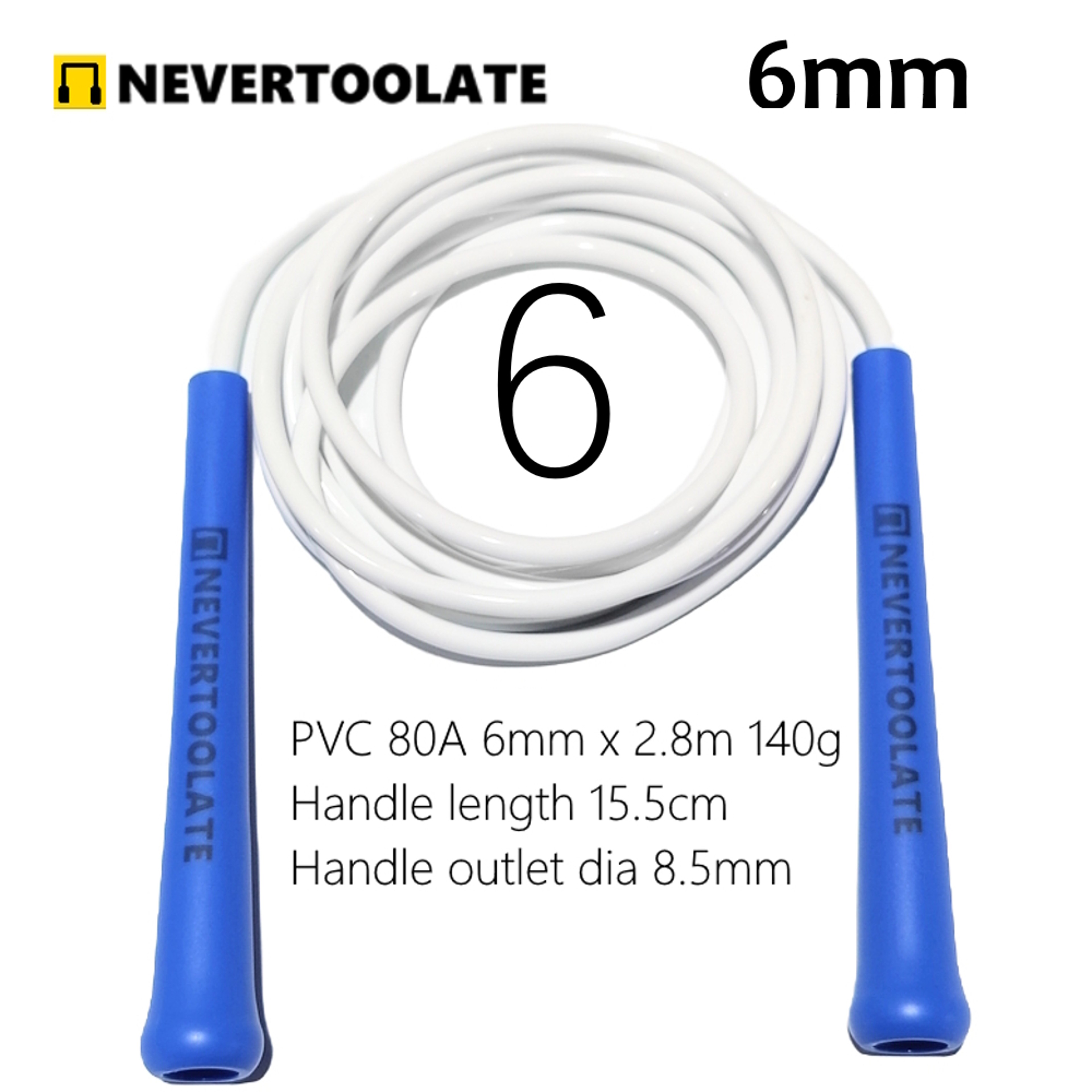 NEVERTOOLATE PVC Skip Rope MiddleLong Handle Durable Jump Rope For Exercise Gym Speed Endurance  We 2