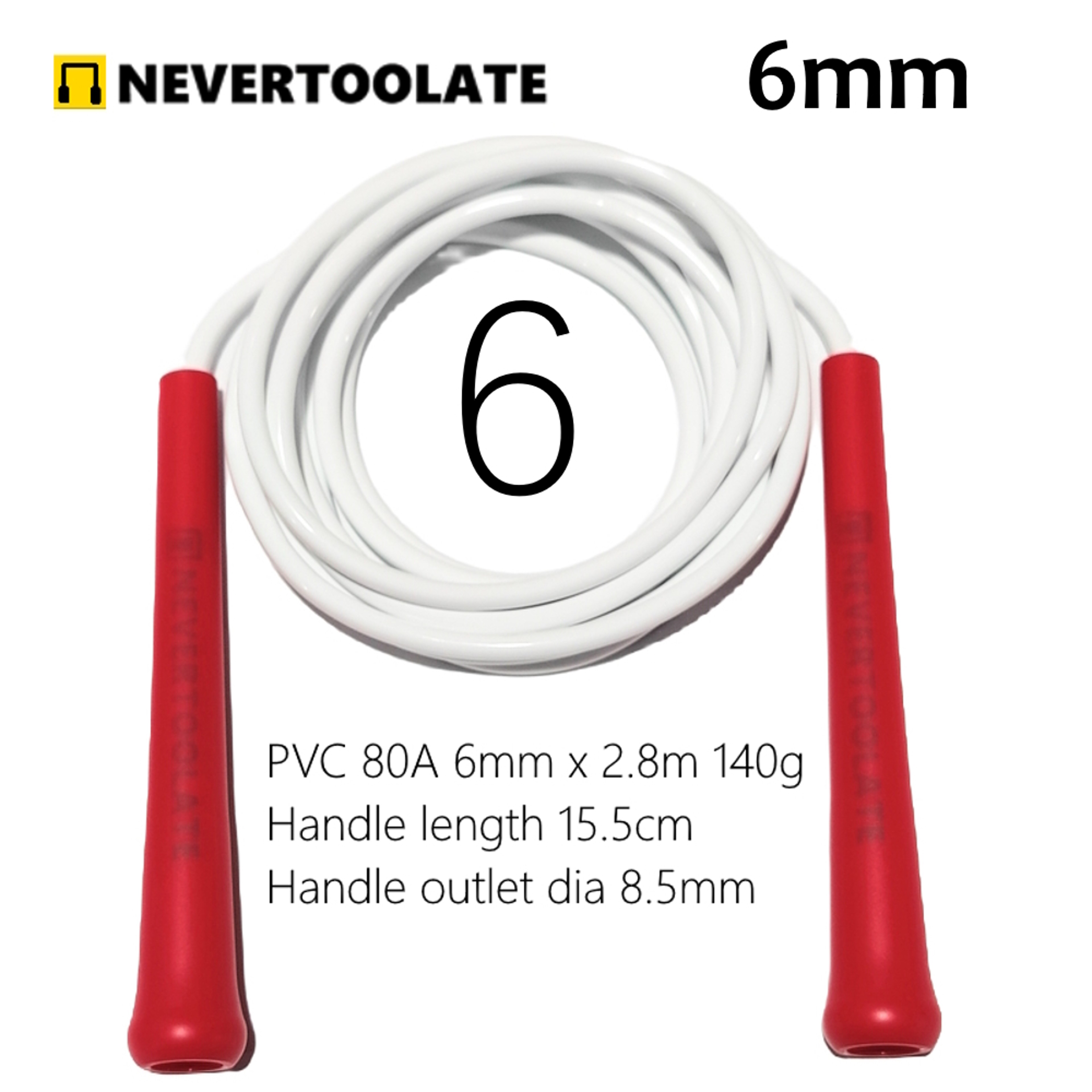 NEVERTOOLATE PVC Skip Rope MiddleLong Handle Durable Jump Rope For Exercise Gym Speed Endurance  We 3