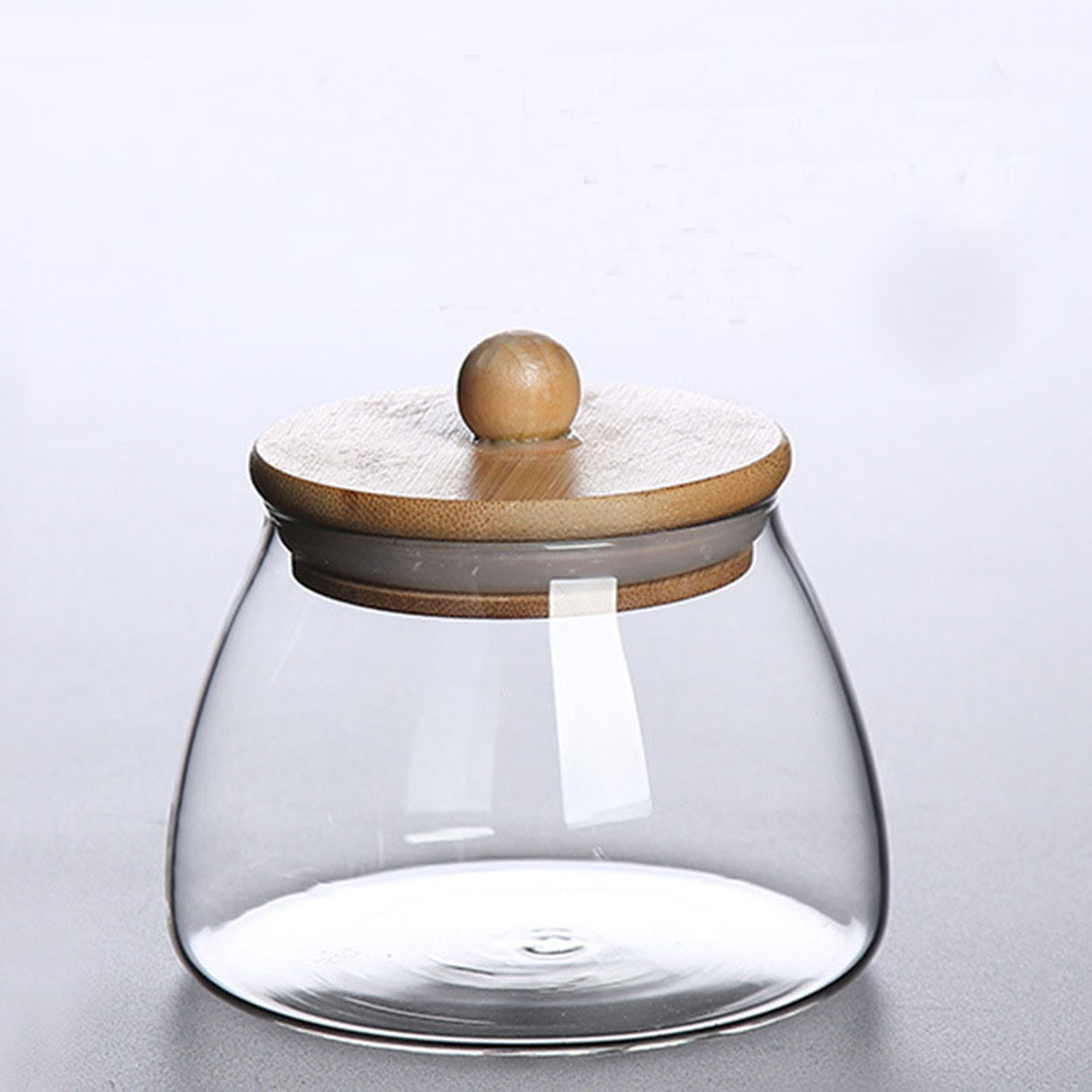 Large Capacity Wooden Lid Glass Sealed Jar, Kitchen Storage Food Container for Tea, Candy, Coffee, Herbs & Mason Jars – view 5