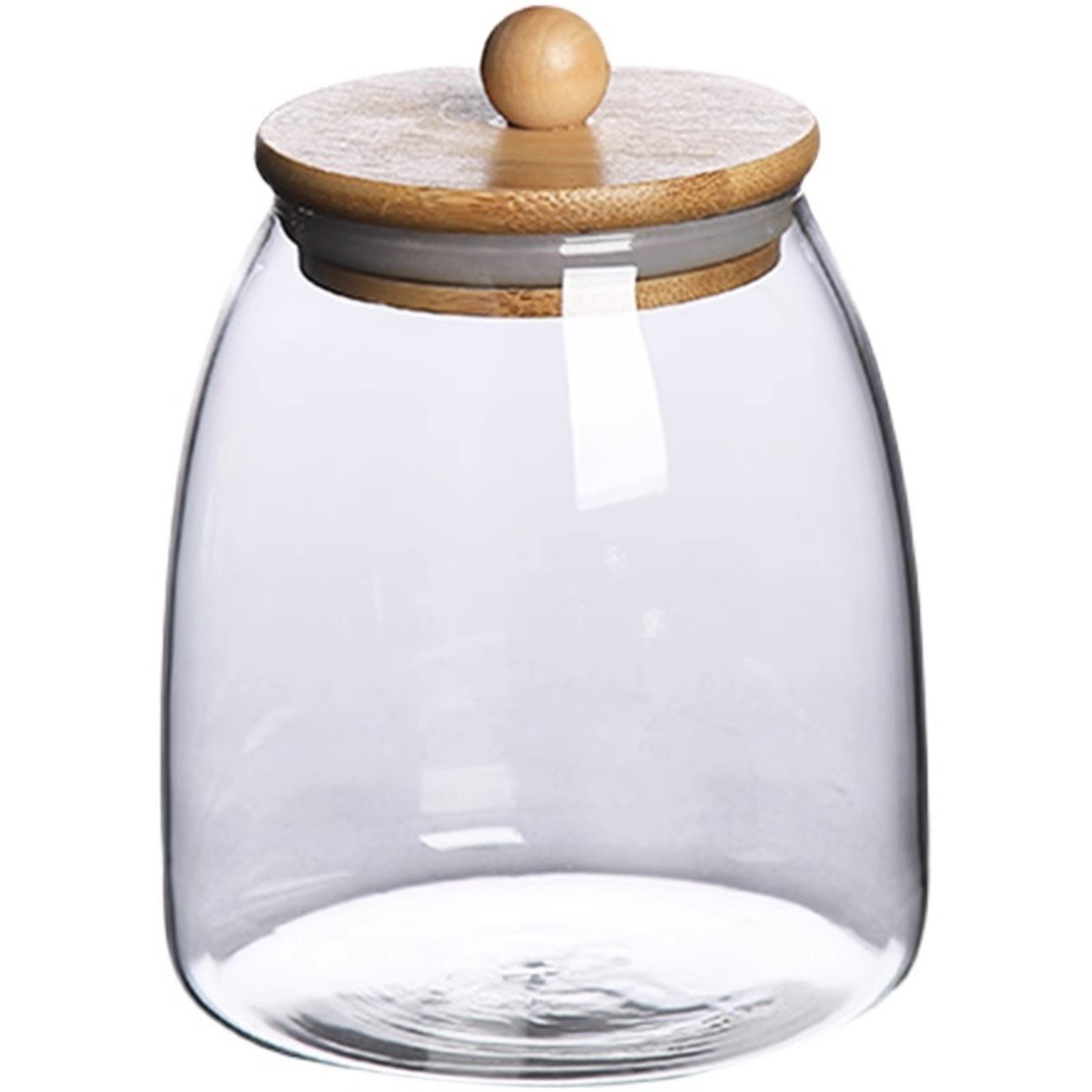 Large Capacity Wooden Lid Glass Sealed Jar, Kitchen Storage Food Container for Tea, Candy, Coffee, Herbs & Mason Jars – view 6