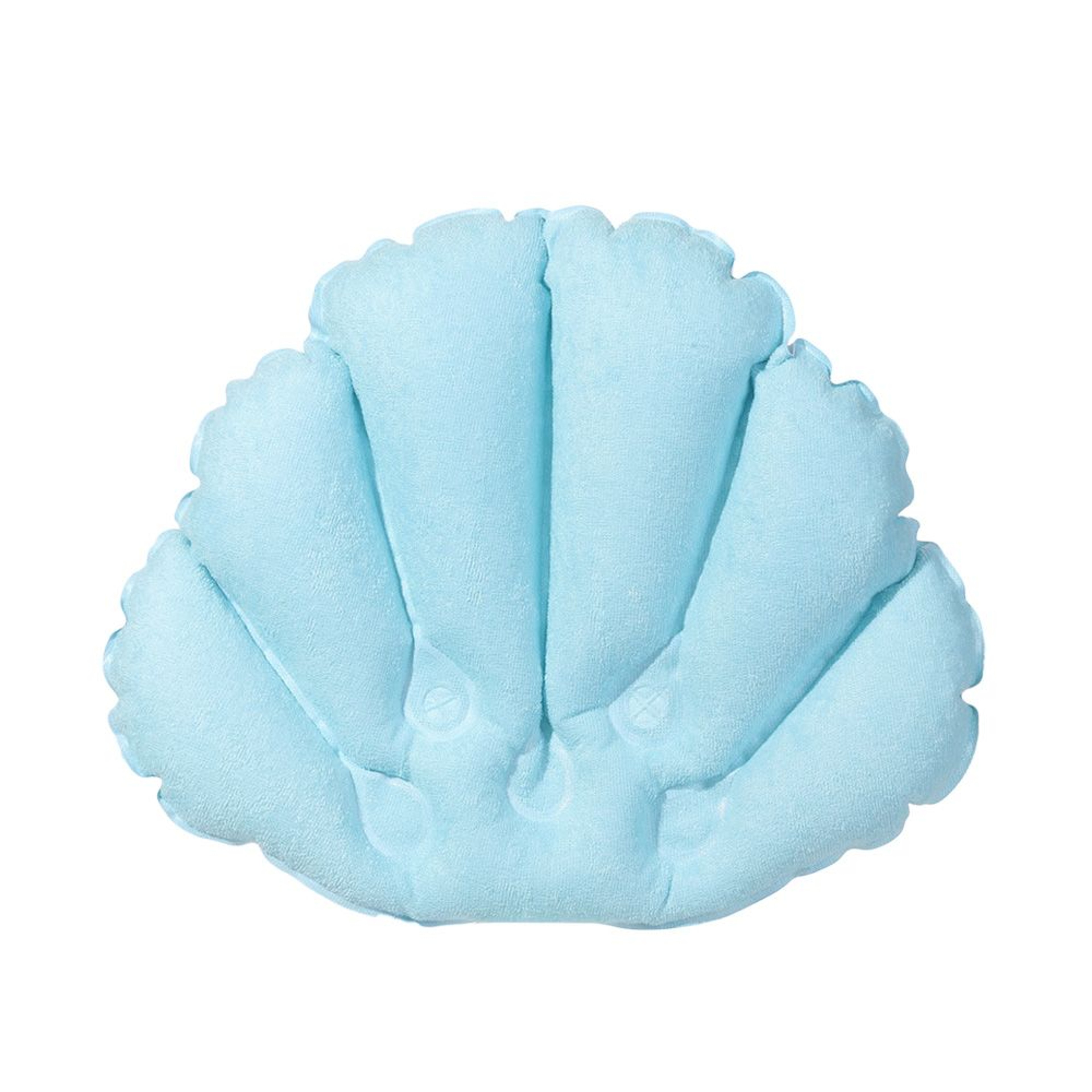Inflatable Soft Spa Neck Bath Pillow With Suction Cups, Terry Cloth Fan-Shaped Neck Support Pillow Bathtub Cushion – view 5