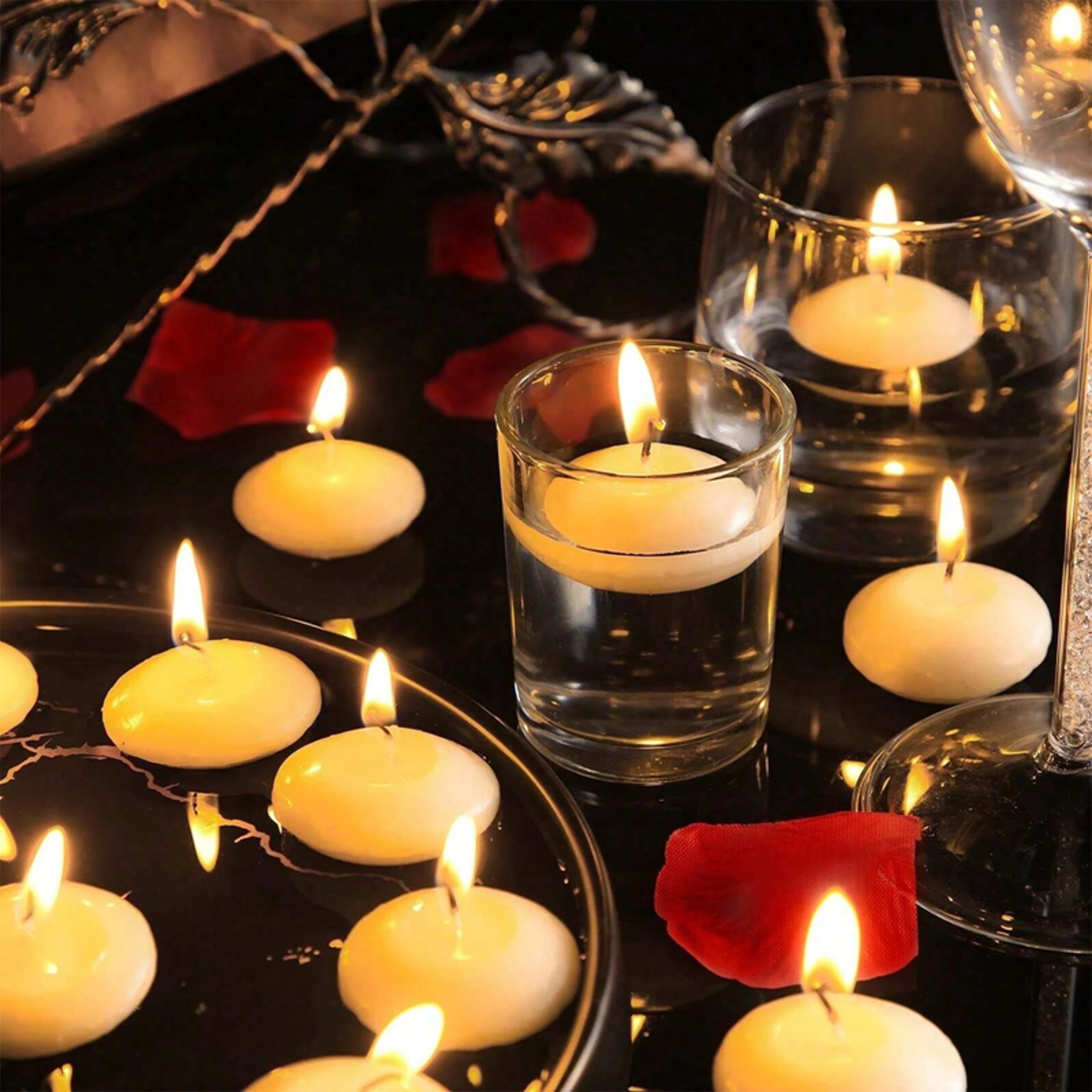 Romantic Floating Unscented Discs Candles For Wedding Valentines Day Party Bathtub Decor  Home Cand 0