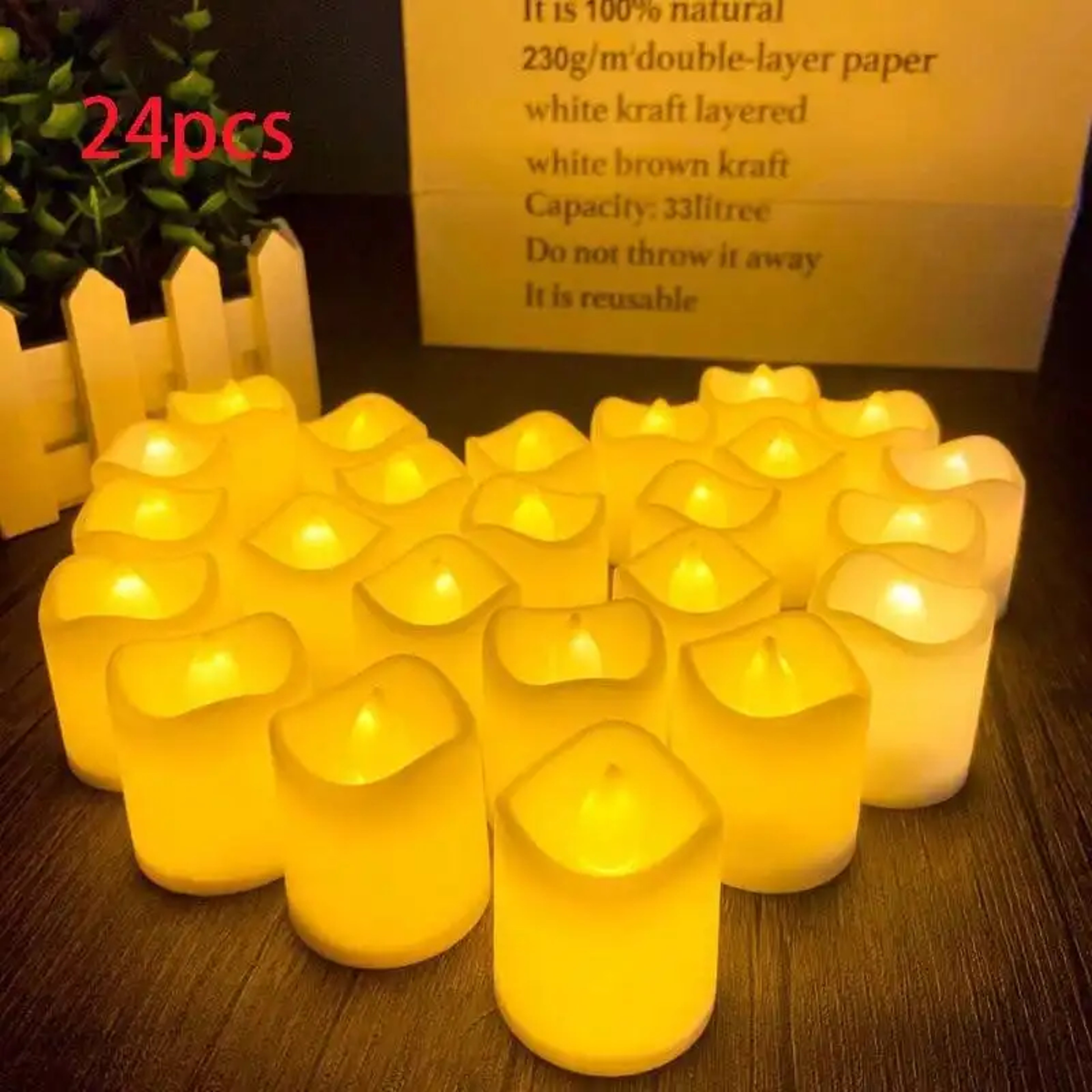 LED Candle Tea Lights Battery Operated Red Shells Romantic Decoration, Flameless Tea Lights for Weddings, Events – view 1