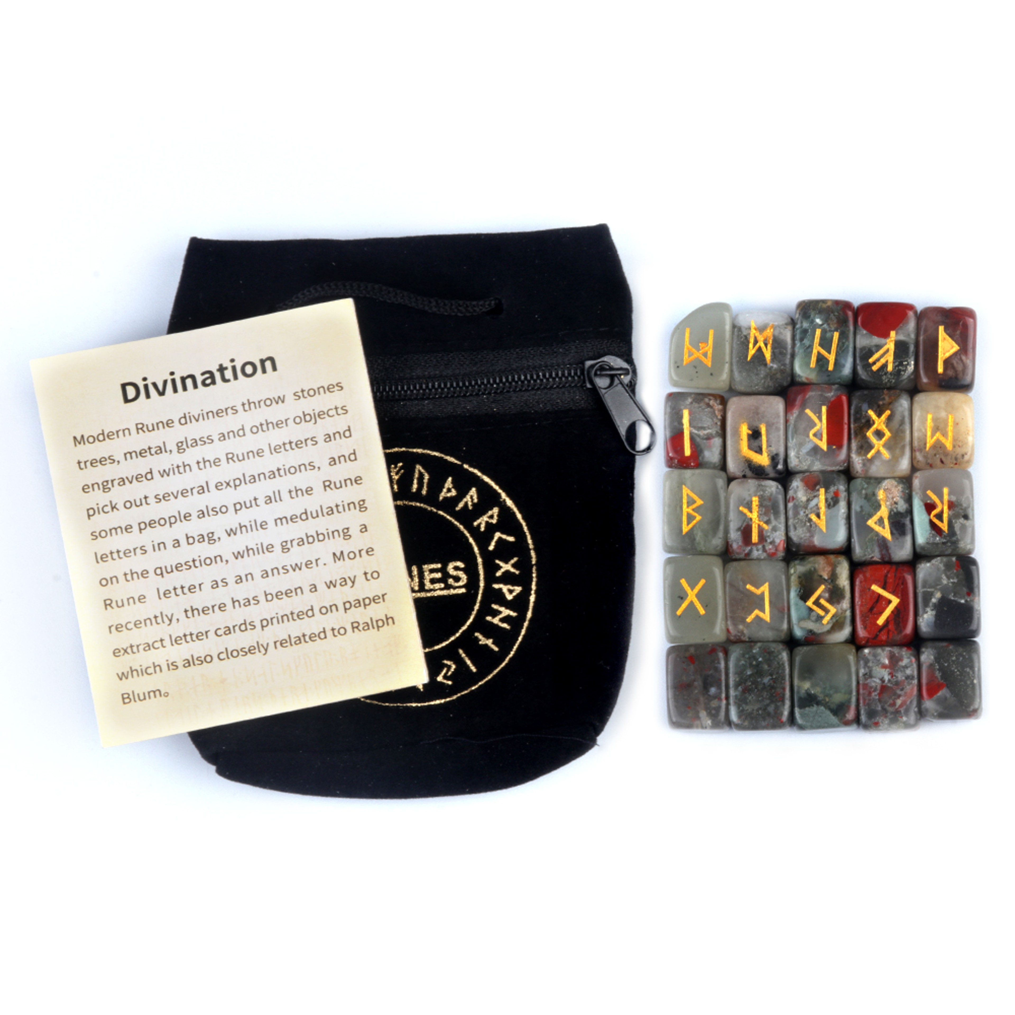 Rune Engraved Healing Stones, Natural Rune Stones Energy Stones for Divination, Fortune-telling & Spiritual Energy Work – view 14