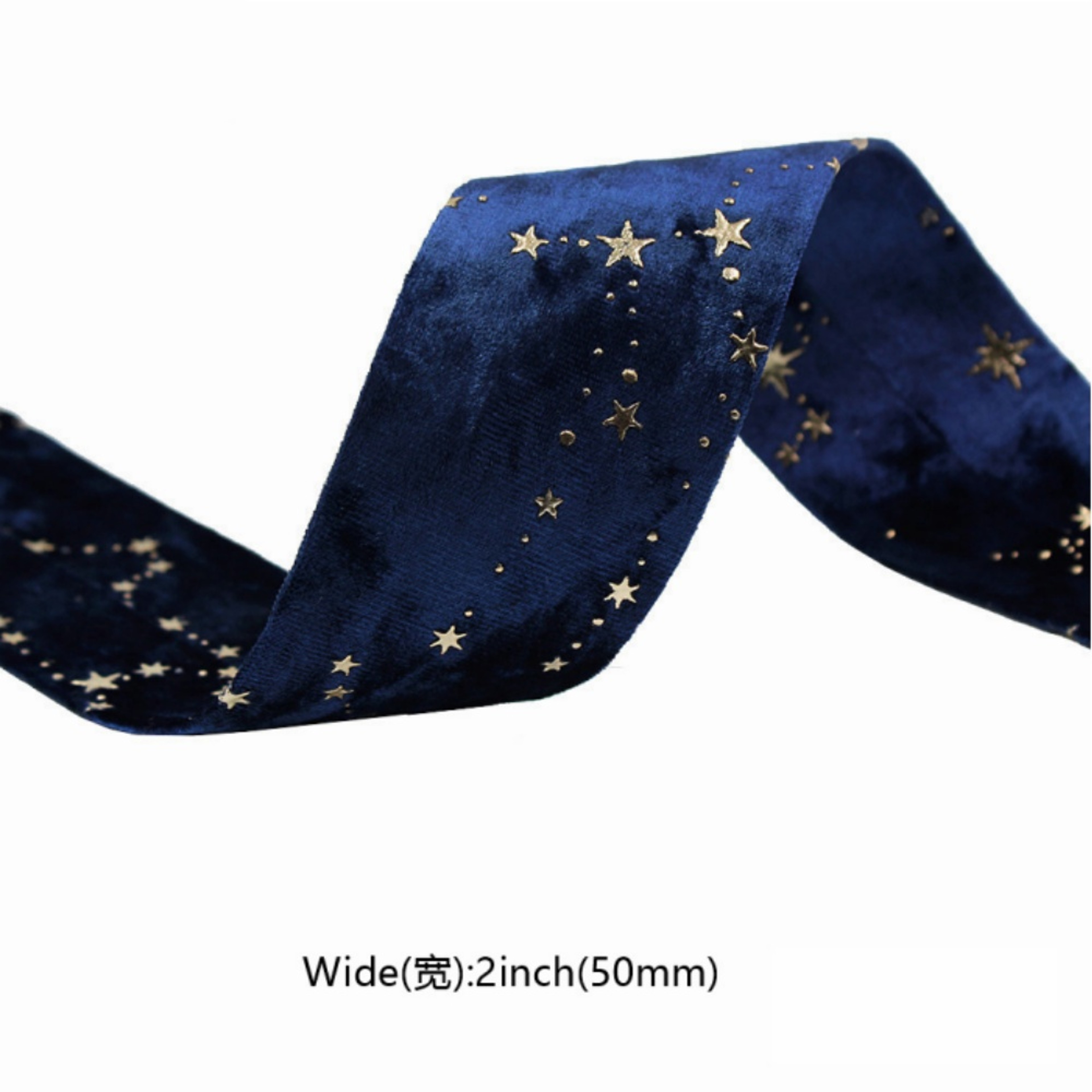 Velvet Ribbons Double Sided Hot Stamping Stars DIY Gift Wrapping Wedding Bouquet Christmas Party De 8