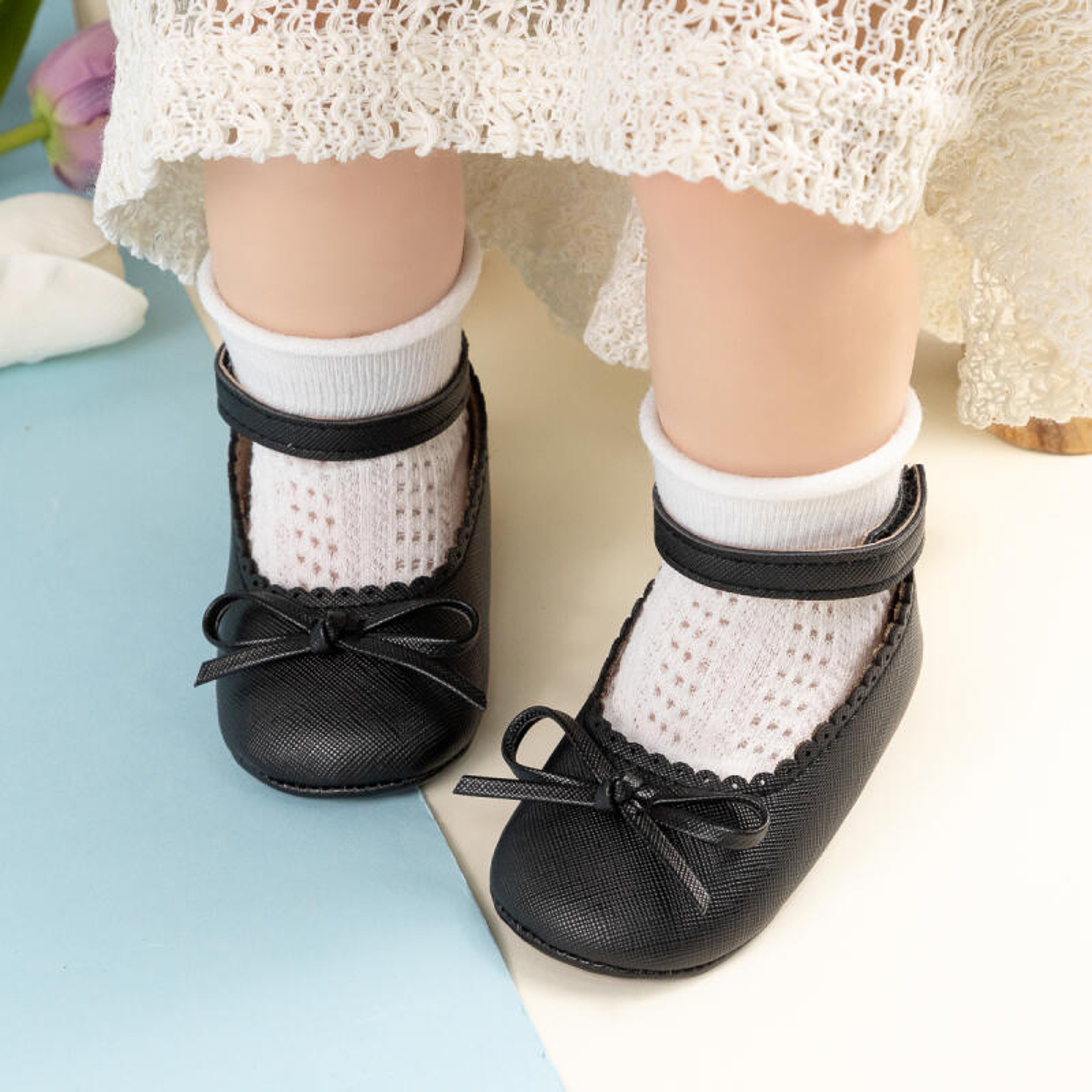Girls New Baby Shoes Soft-soled Leather Bowknot Party Princess Shoes, Light Flat First Walkers, Anti-slip & Breathable – view 6