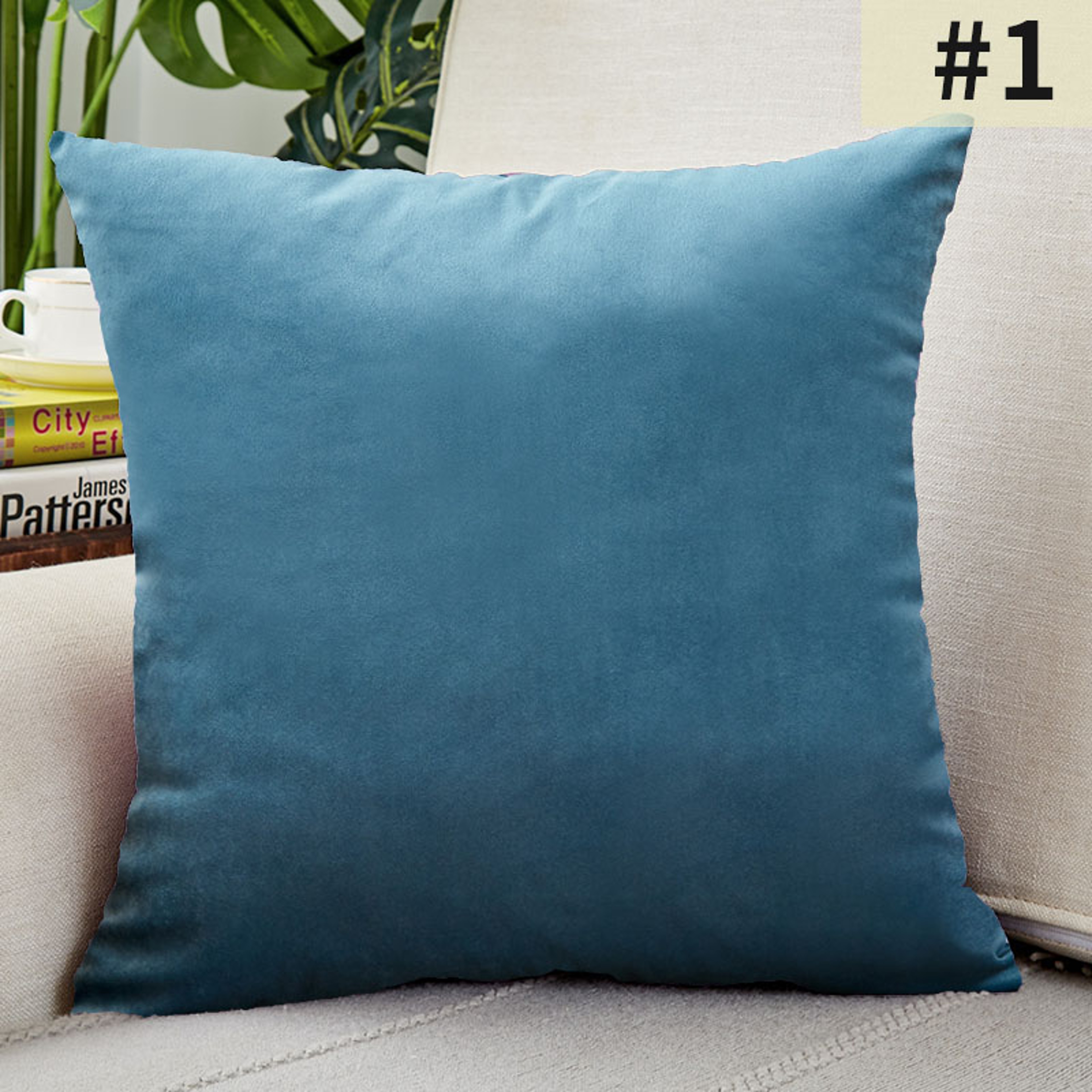 Solid Color Velvet Cushion Cover Decorative Throw Pillow Covers For Sofa Couch  Living Room Home De 5
