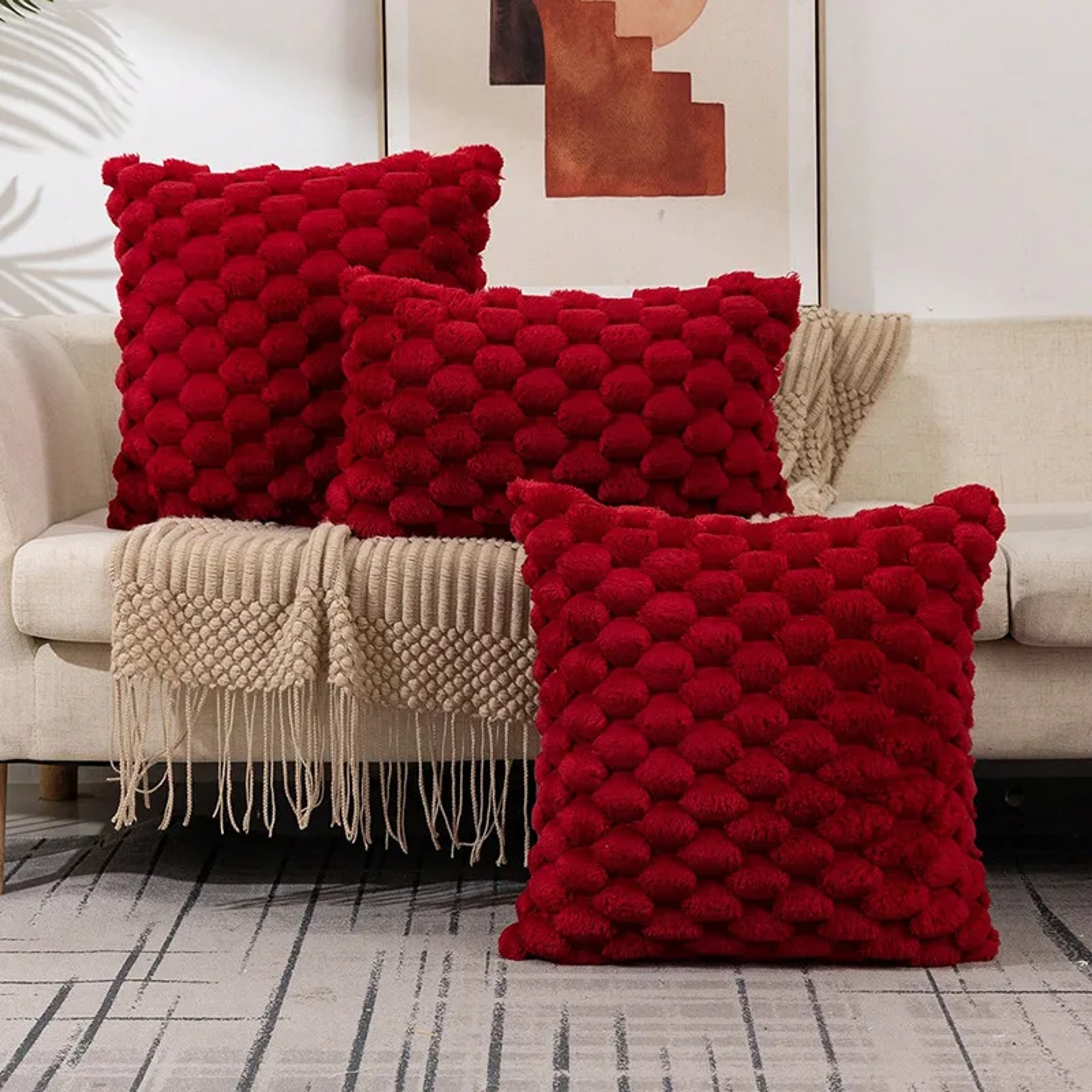 Soft Woven Snowflake Velvet Pillowcase, Solid Color Cushion Cover for Sofa, Living Room & Home Decoration Comfort – view 8