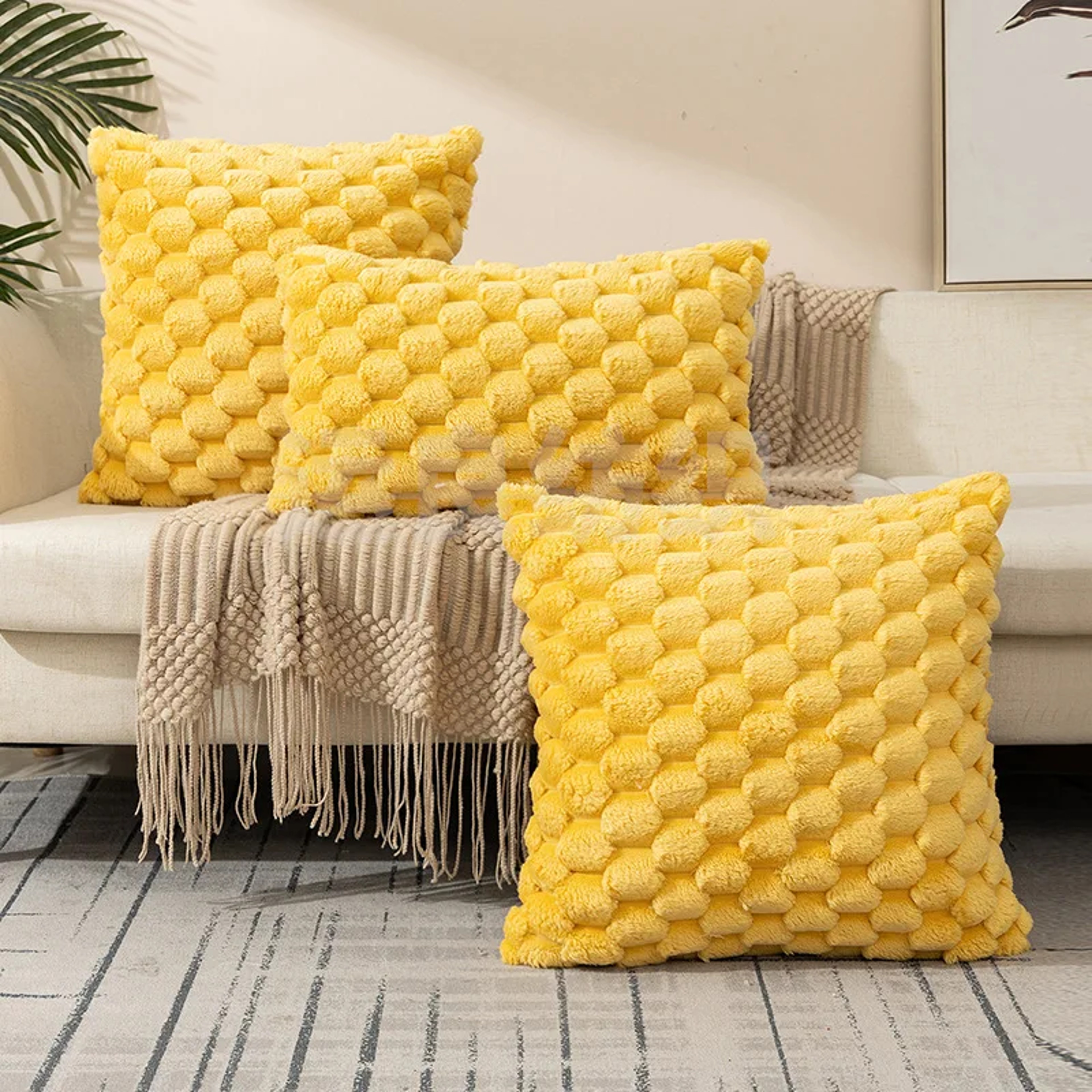 Soft Woven Snowflake Velvet Pillowcase, Solid Color Cushion Cover for Sofa, Living Room & Home Decoration Comfort – view 9