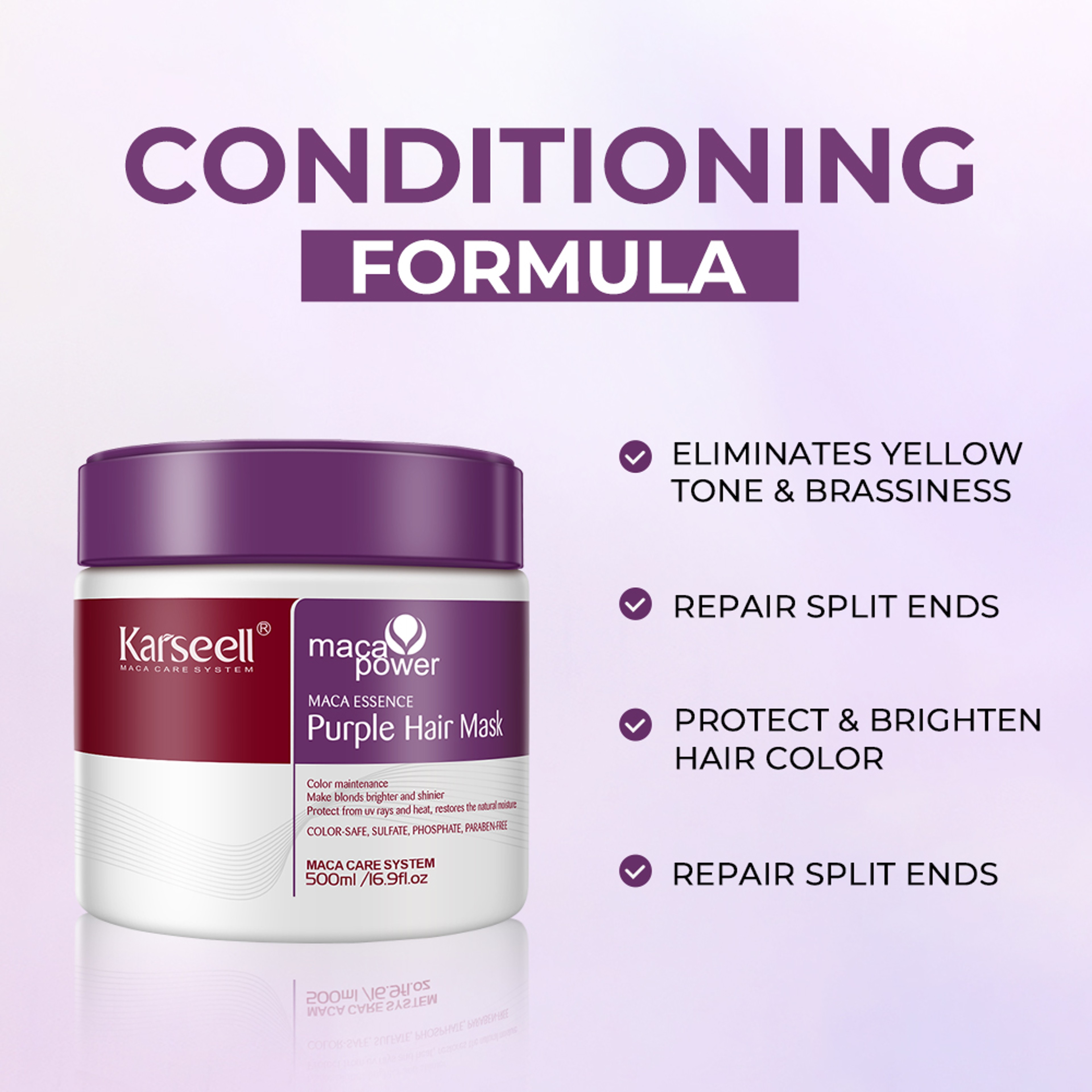 Karseell Purple Hair Mask Professional AntiBrass Hair Toner For Blonde Silver Gray  Highlighted Hai