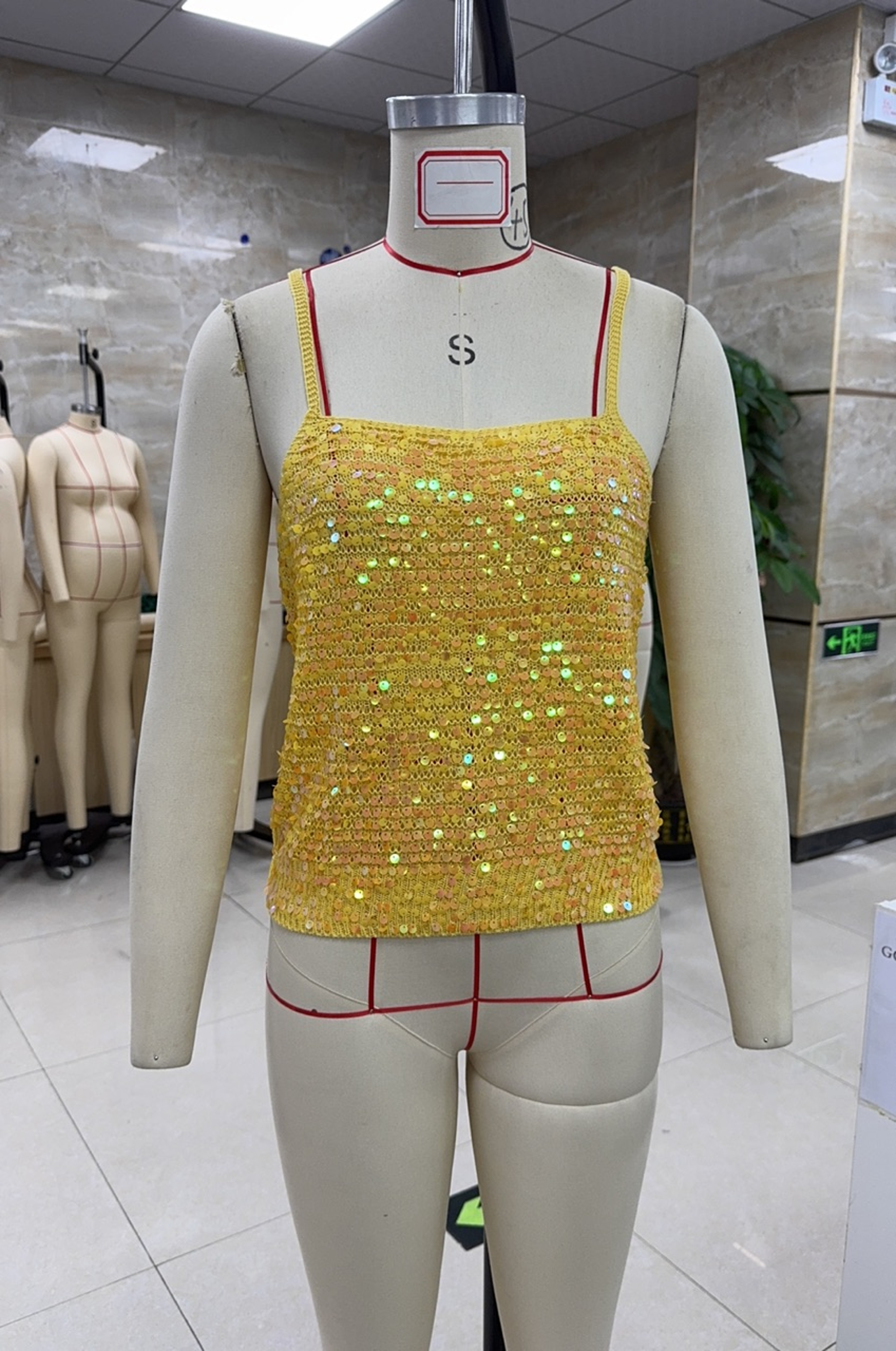Sparkly Sequin Crop Top, Women Summer Beach Cover Up, Glitter Knitted Camisole for Festival, Boho Y2K Top – view 5