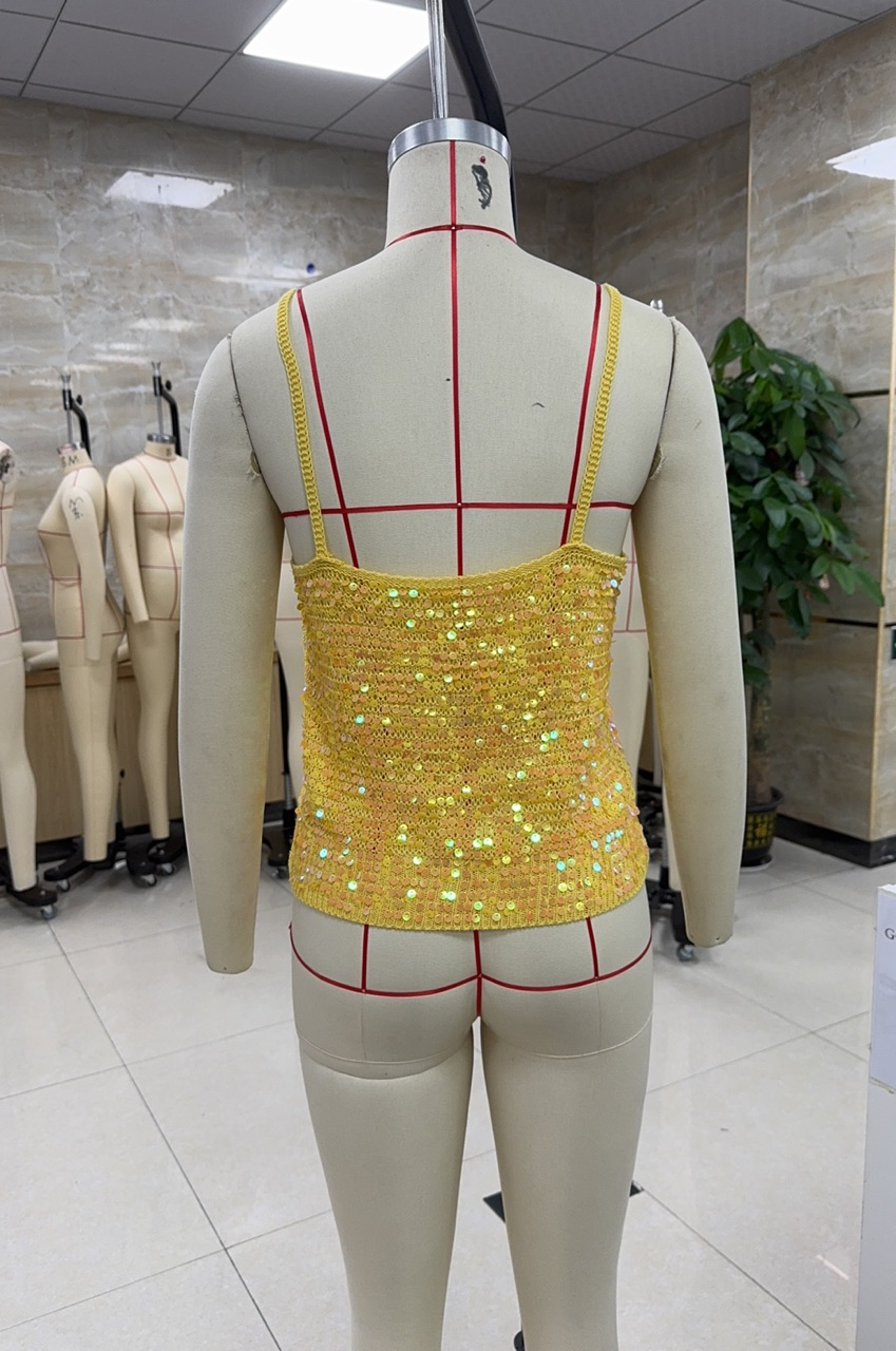 Sparkly Sequin Crop Top, Women Summer Beach Cover Up, Glitter Knitted Camisole for Festival, Boho Y2K Top – view 6
