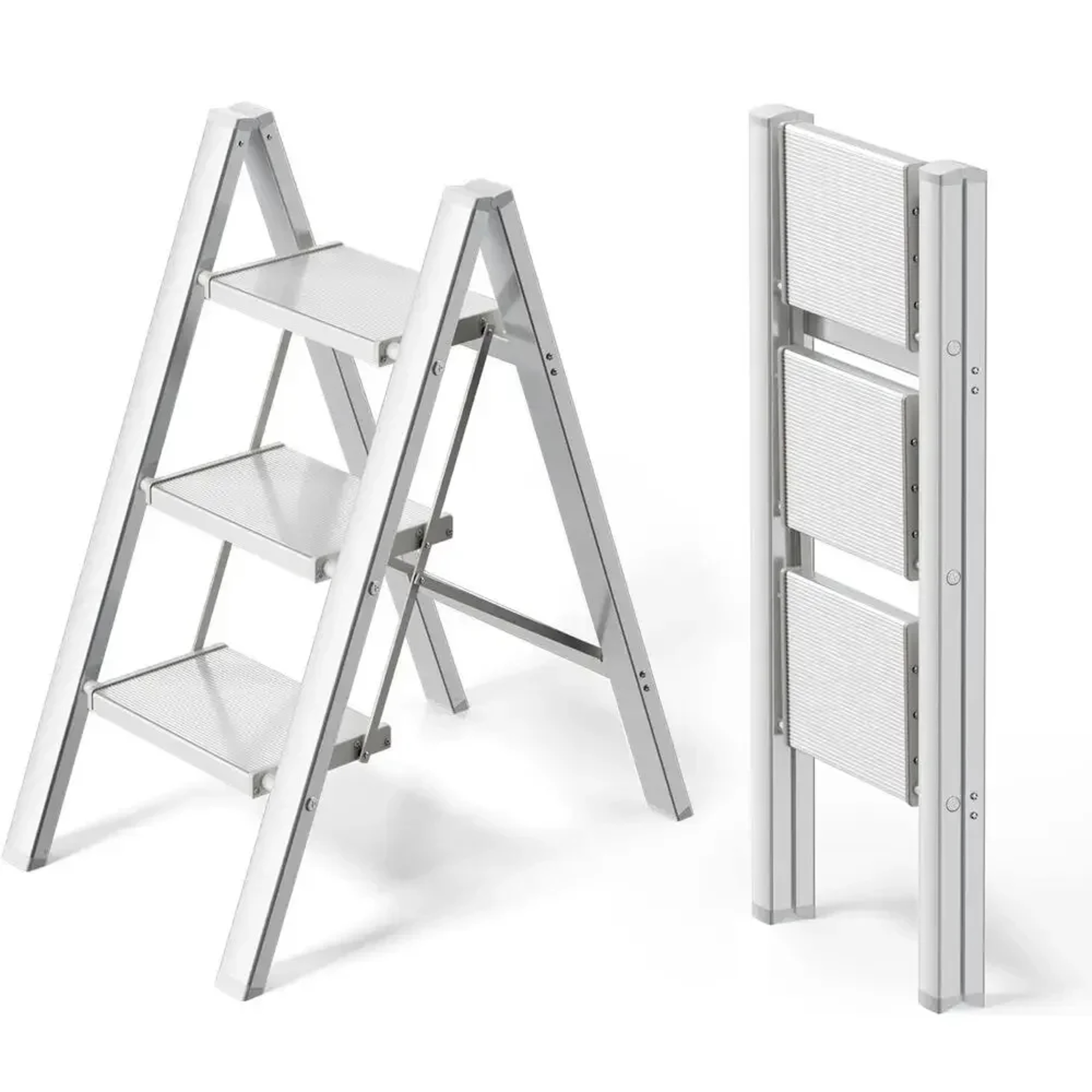 Folding Aluminum Step Ladder With Wide Rungs Portable Lightweight Ladder 150kg NonSlip Feet Steppin 0
