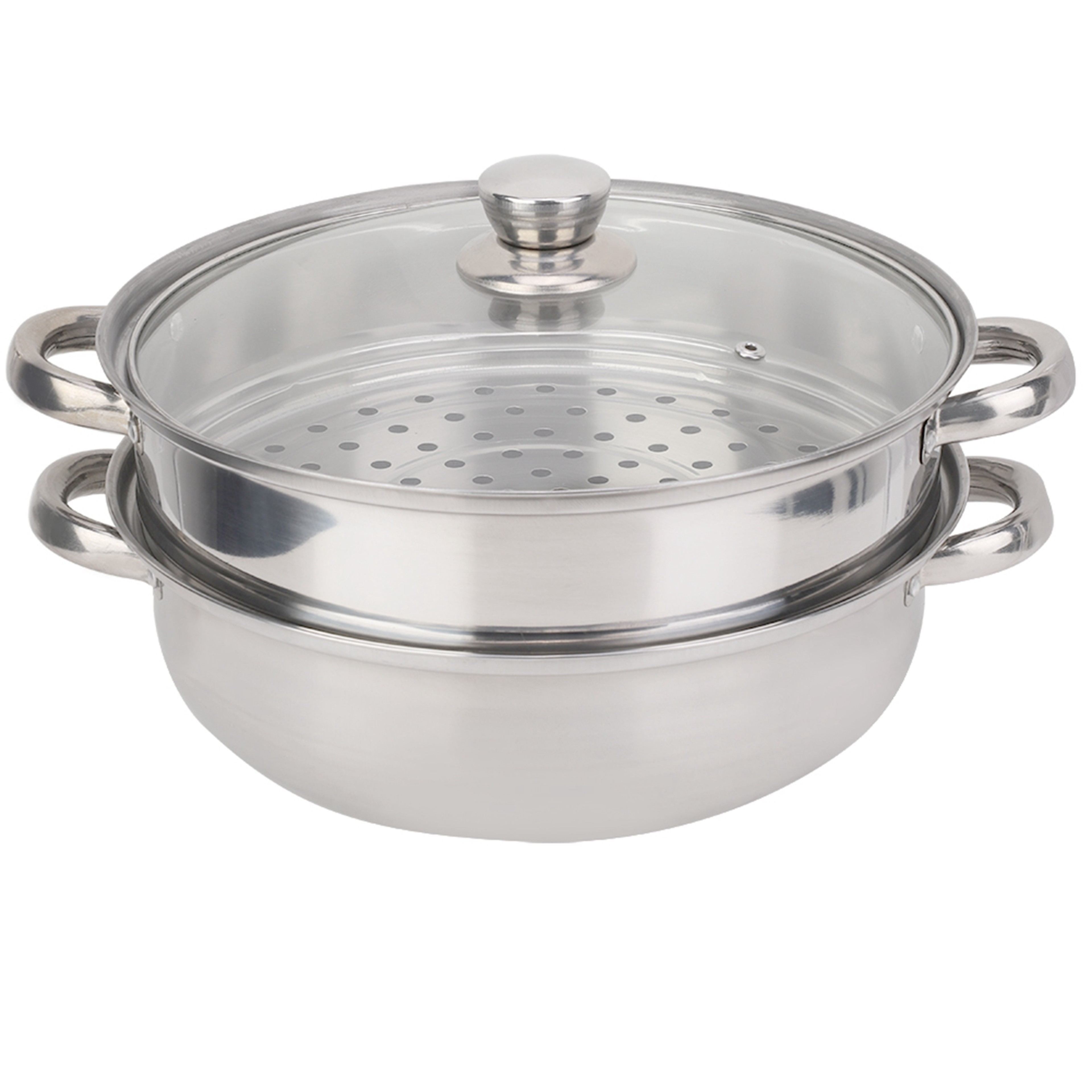 Stainless Steel Cookware Steamer Pot Cooker Double Boiler Soup Steaming Pot Durable Kitchenware Kit 6