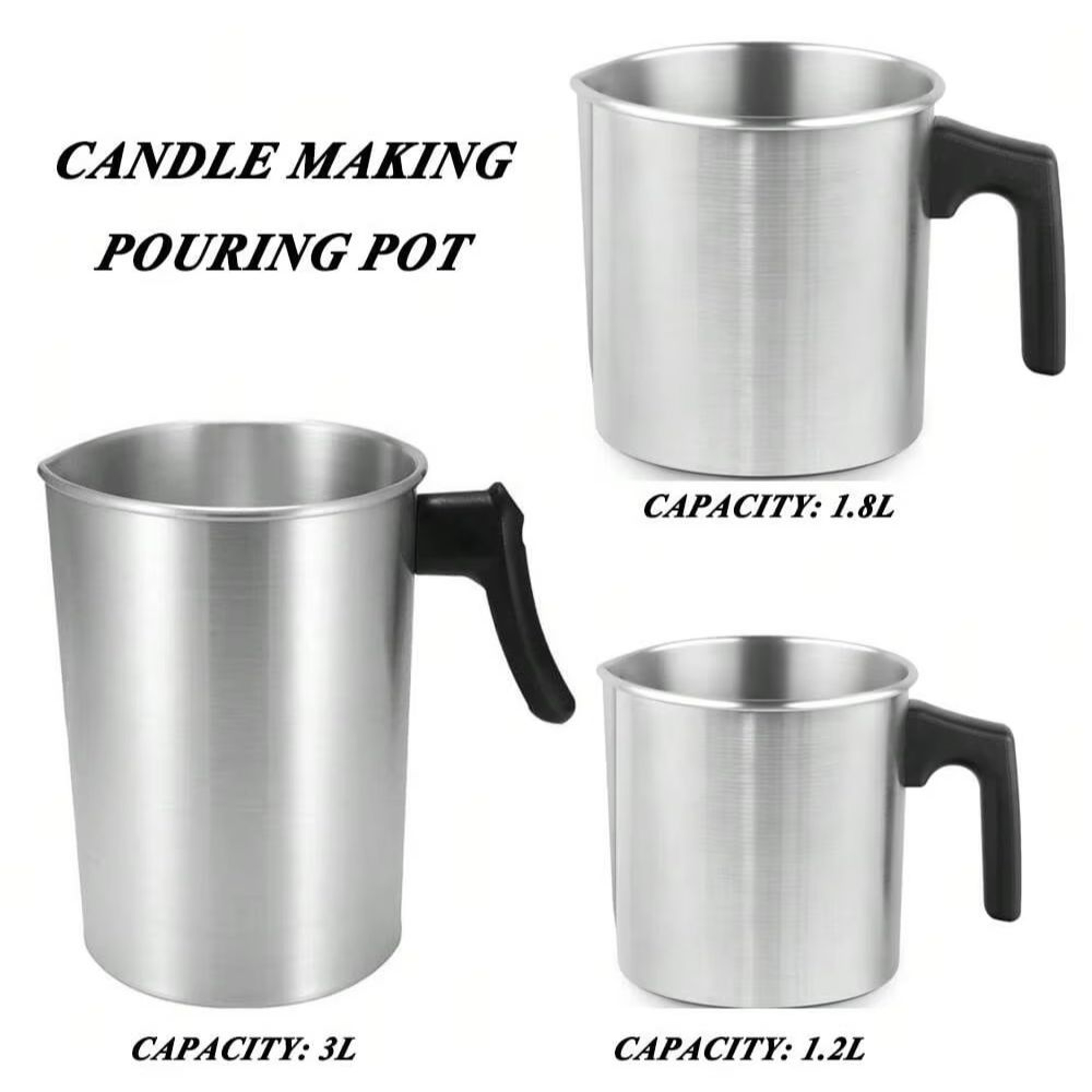 Candle Making Pouring Pot Double Boiler Wax Melting Pot Stainless Steel Pitcher with Heat-Resistant Handle for Homemade – view 2