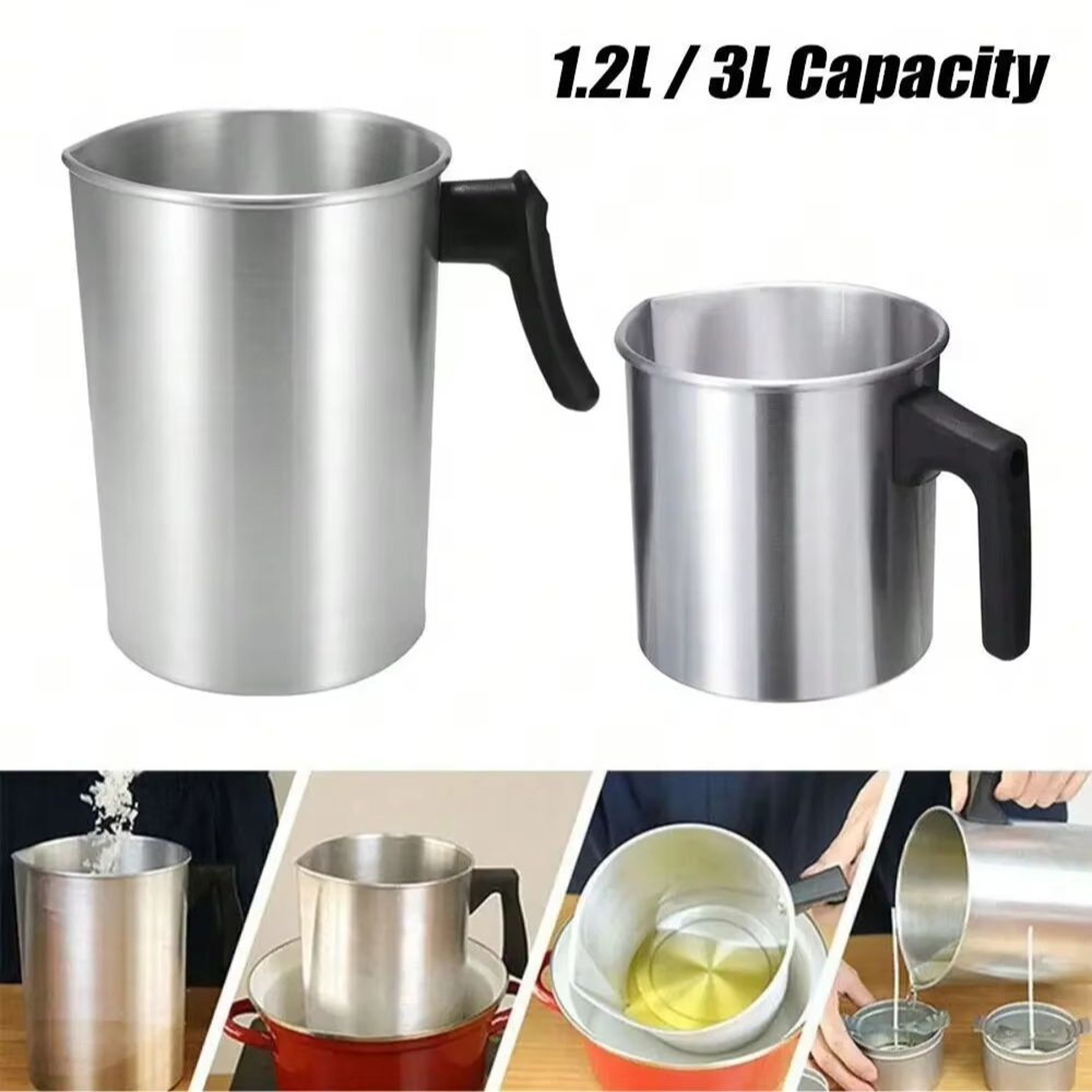 Candle Making Pouring Pot Double Boiler Wax Melting Pot Stainless Steel Pitcher with Heat-Resistant Handle for Homemade – view 3