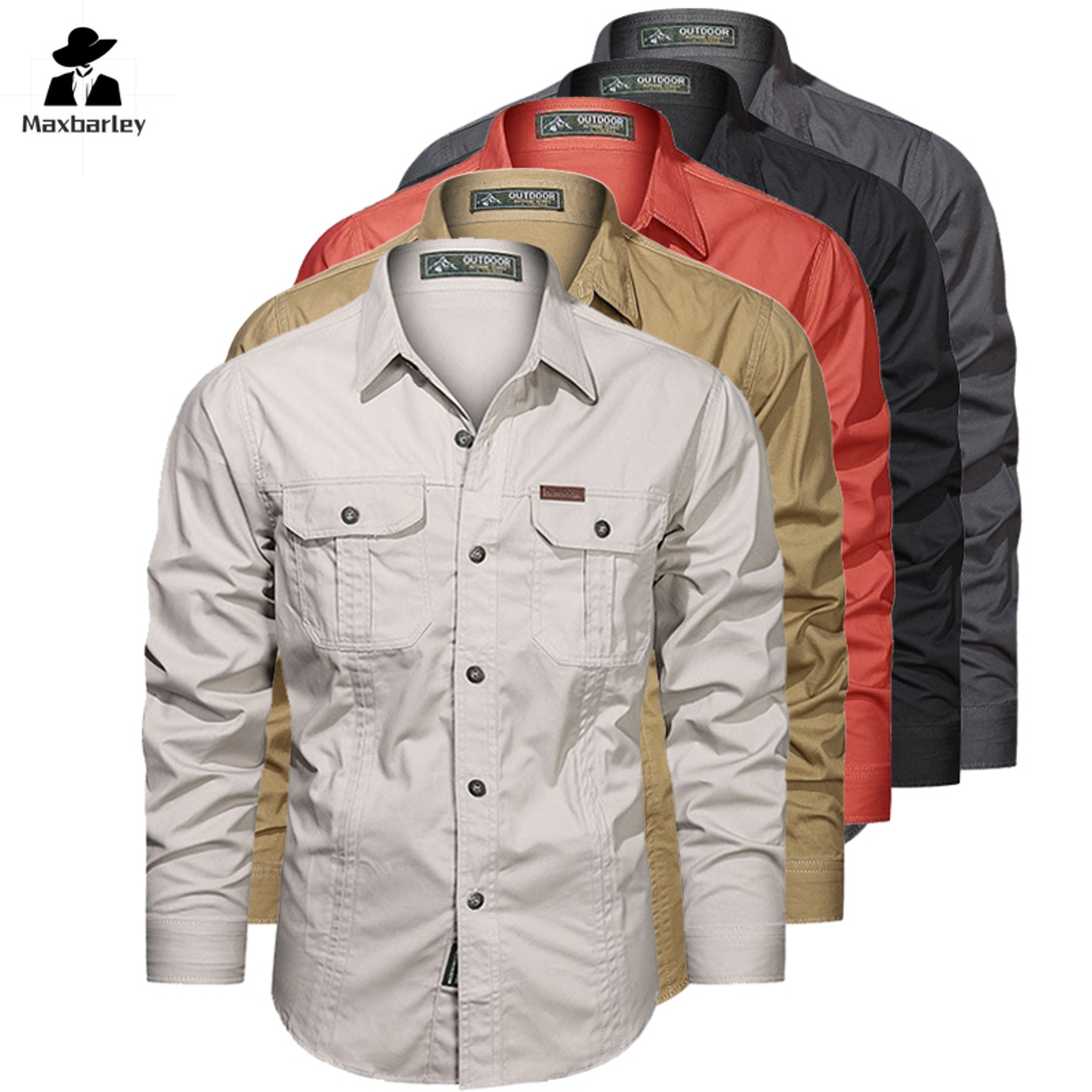 Mens Long Sleeve Casual Shirt, Premium Cotton Overshirt for Spring and Autumn, High Quality Brand Clothing for Work – view 1