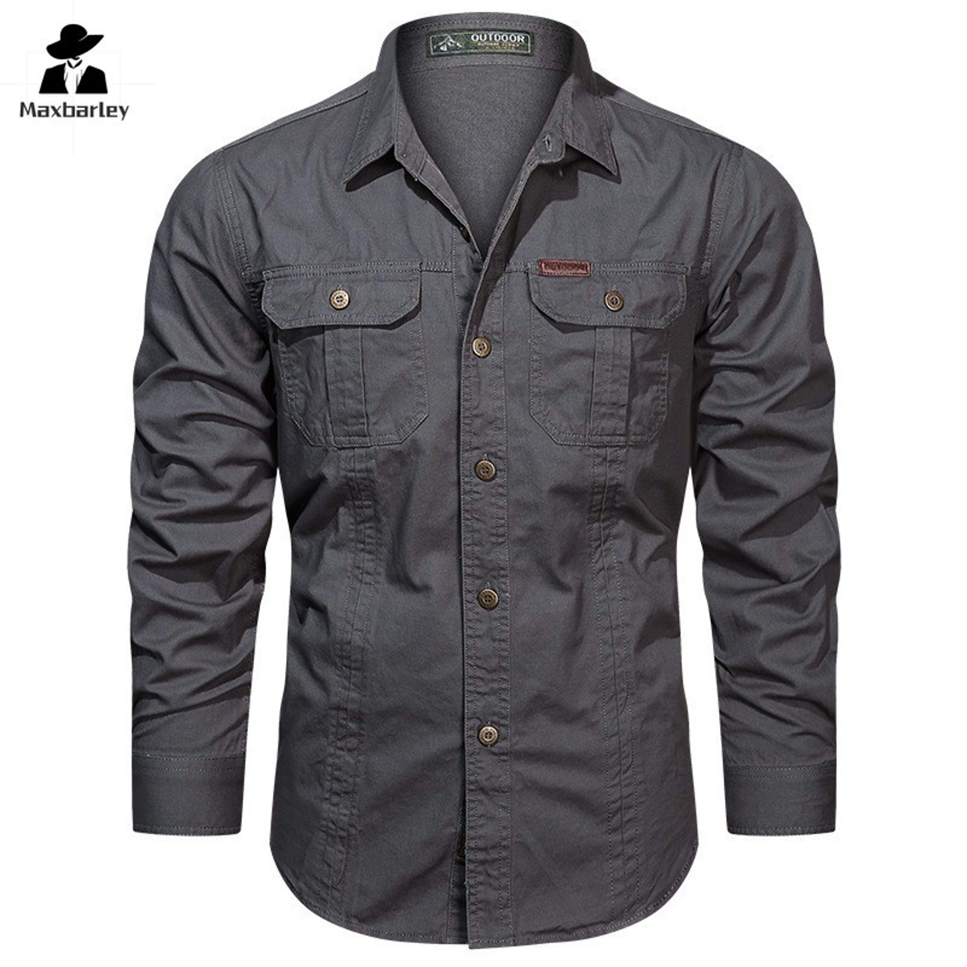 Mens Long Sleeve Casual Shirt, Premium Cotton Overshirt for Spring and Autumn, High Quality Brand Clothing for Work – view 3