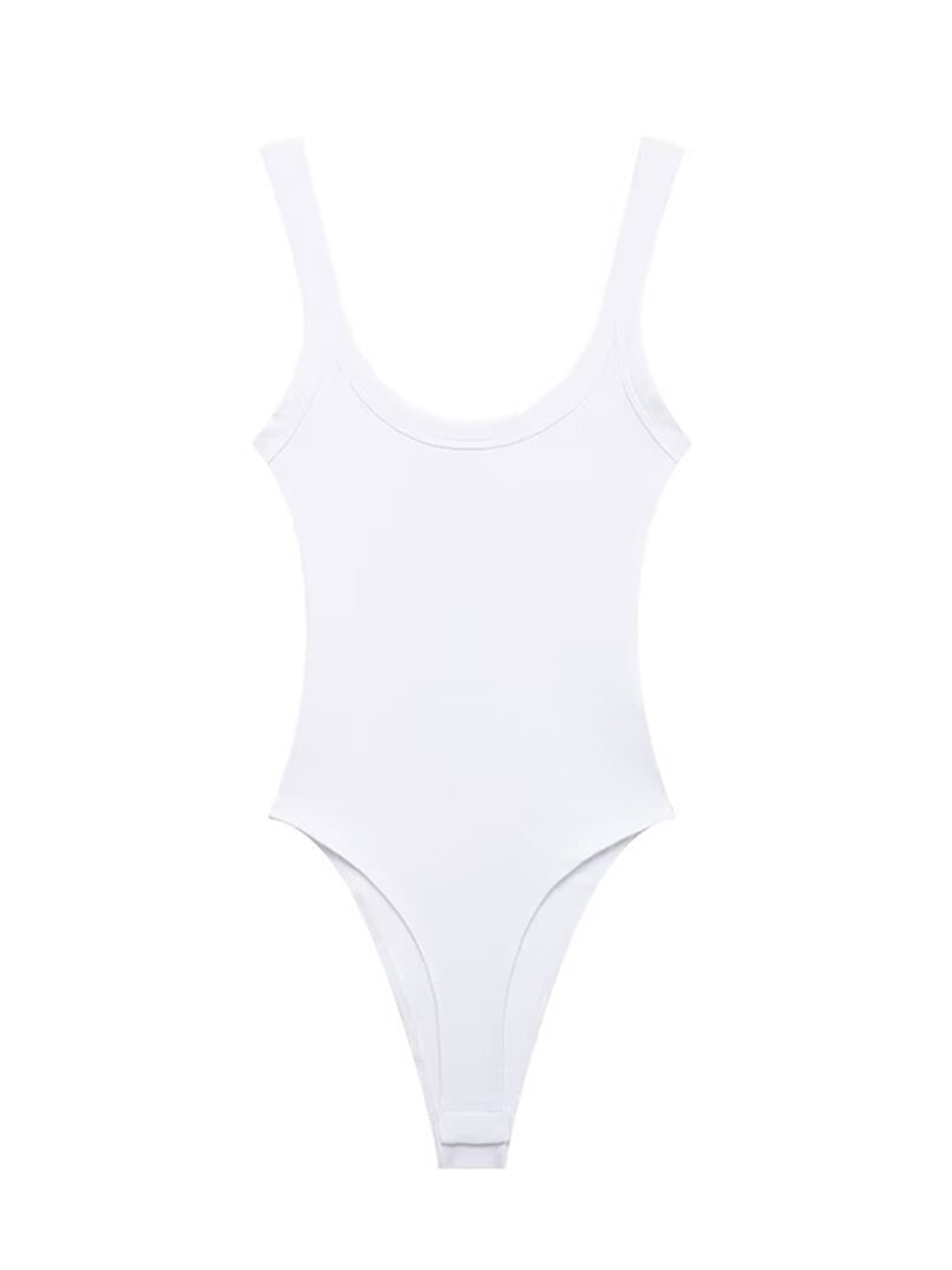 Comfortable, Stretchy Womens Bodysuit, Sexy Fashion Playsuit with Snap Button, Skinny Ribbed O Neck Design – view 8