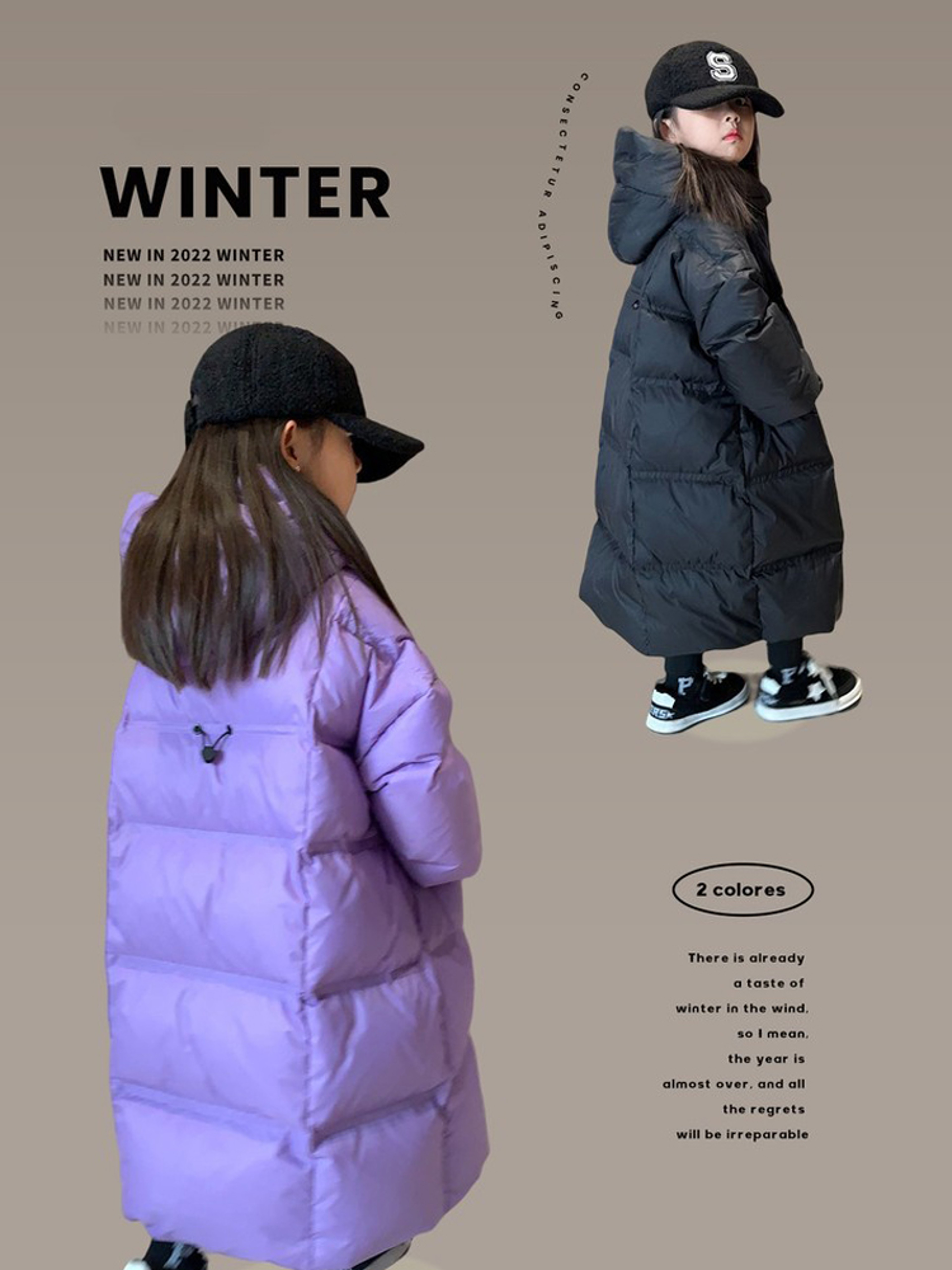 Kids Waterproof Heat Parka, Winter Clothing For Girls, Overknee Length Down Jacket with Hoods – view 6