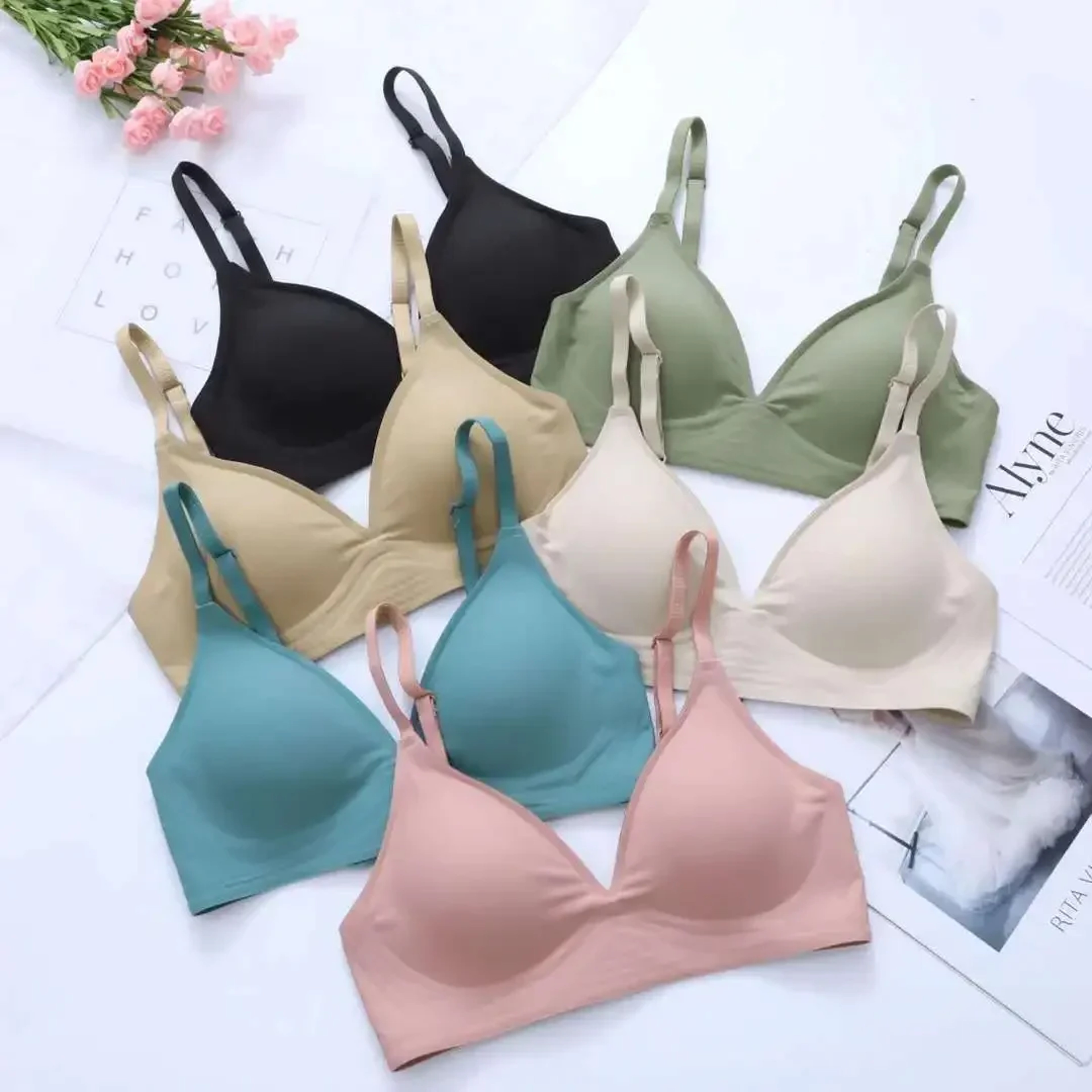 Seamless Bralette, Wireless Sleep Bra, Removable Padded Latex Jelly Underwear, Comfortable One Piece Brassiere for Women – view 3