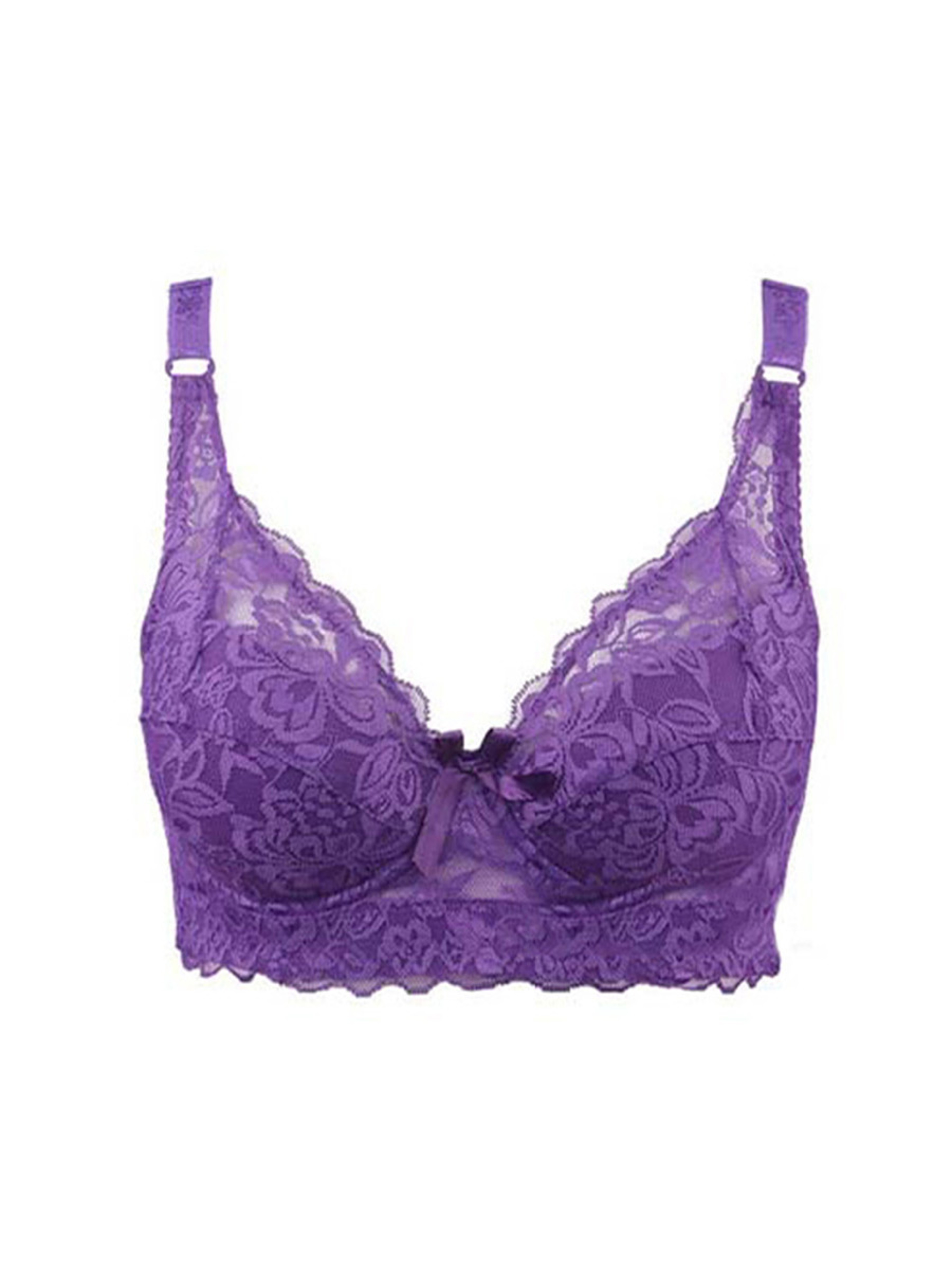 Plus Size Wireless Bra, Full Cup Coverage, Adjustable Lace, Womens Thin Underwear – view 8