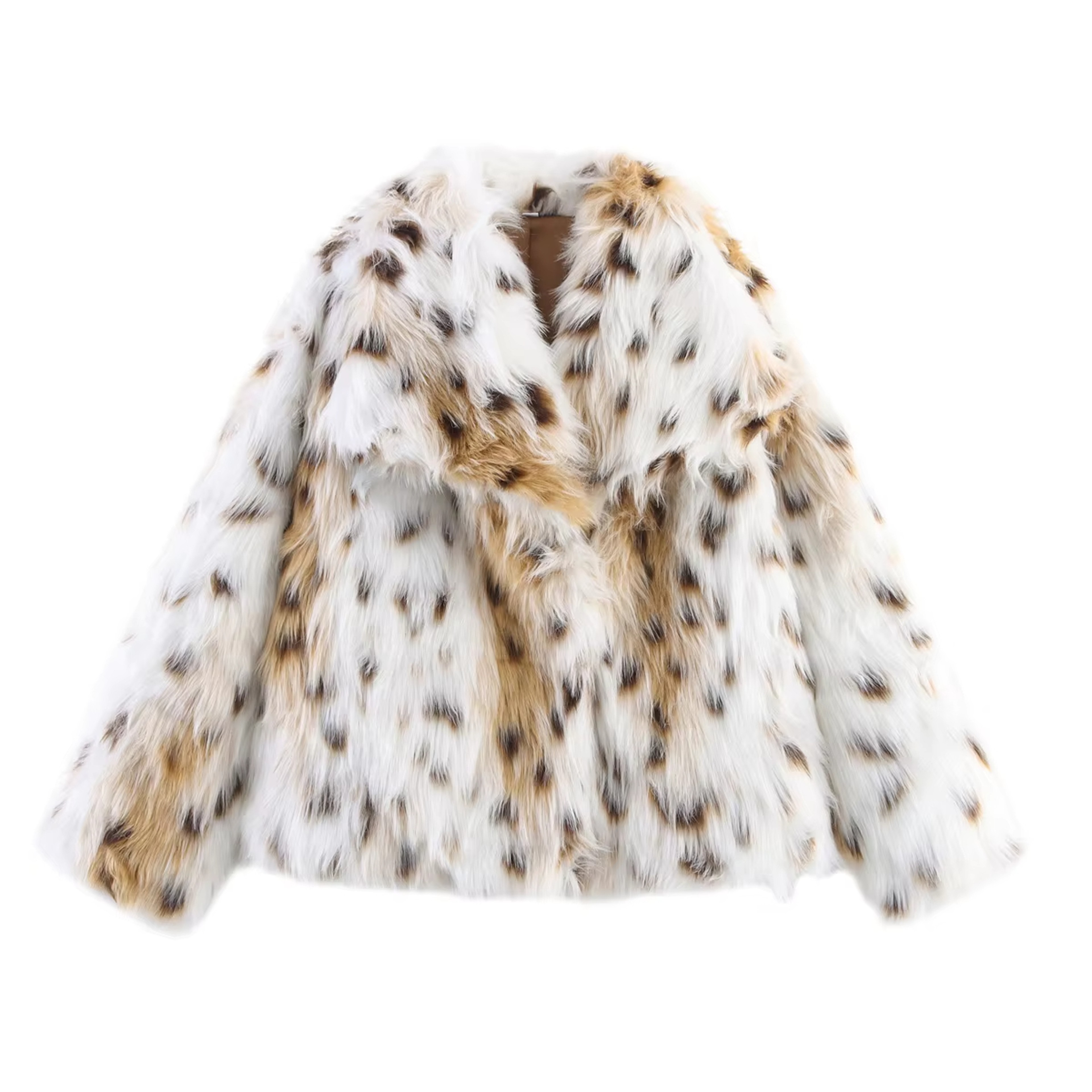 Elegant Women's Faux Fur Coat, Warm Fluffy Jacket, Long Sleeve Lapel Outerwear, Loose High Street Fashion for Autumn – view 17