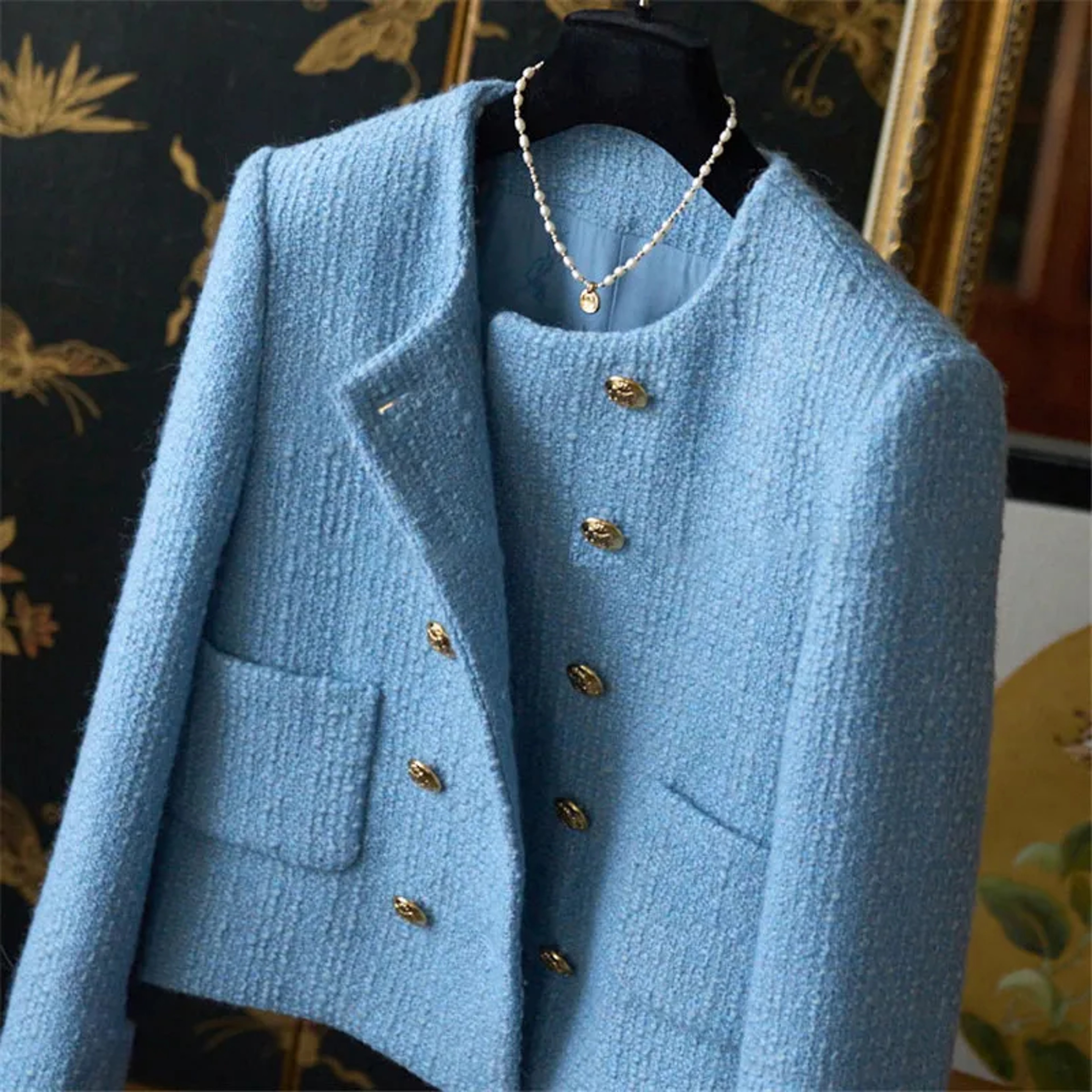 European Vintage Fashion Jacket, Women's Slimming Tweed Style, Early Autumn Socialite Short Jacket – view 1
