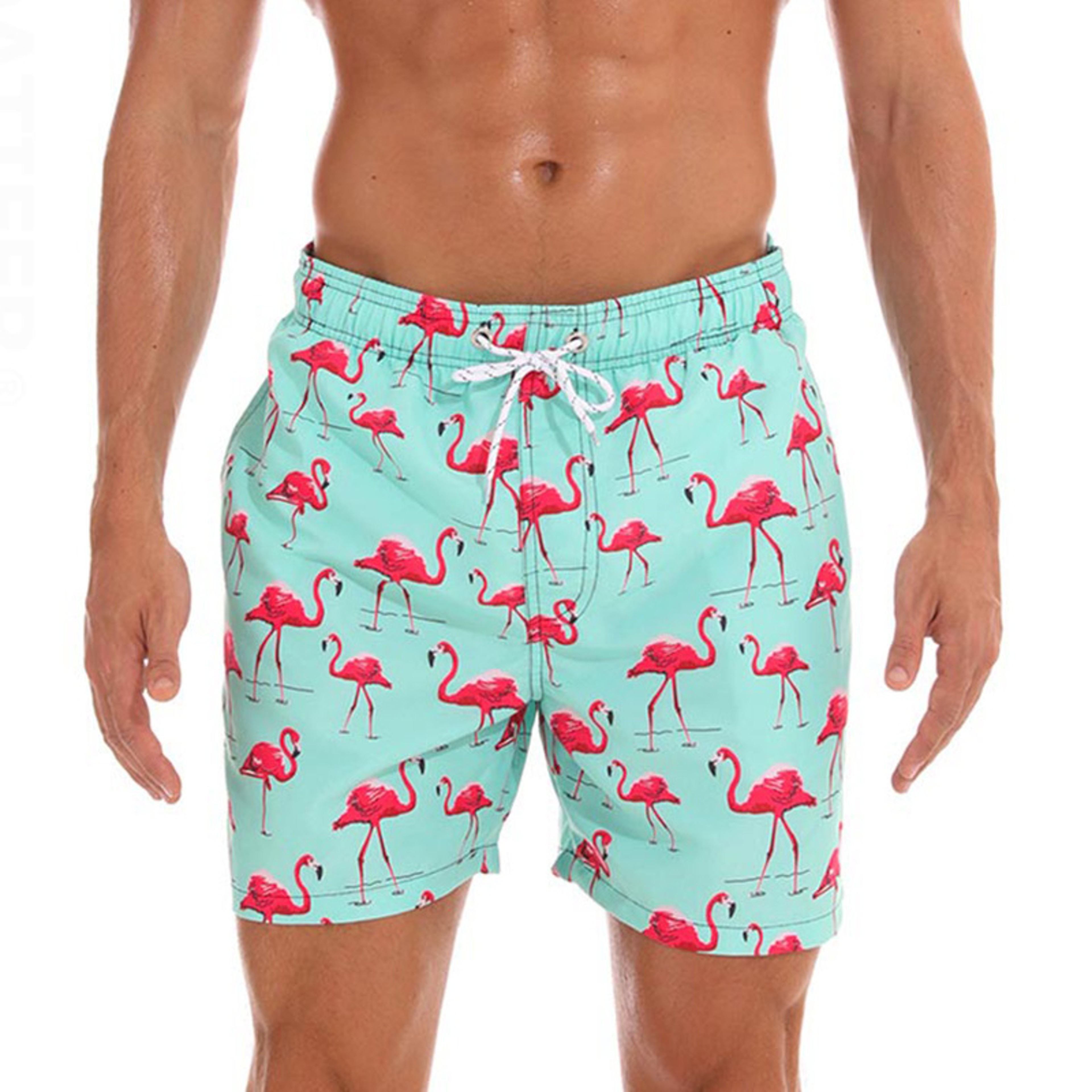 Mens Beach Shorts Summer Surf Swimwear Fitness Workout Trunks With Pockets Sportswear Pants 9