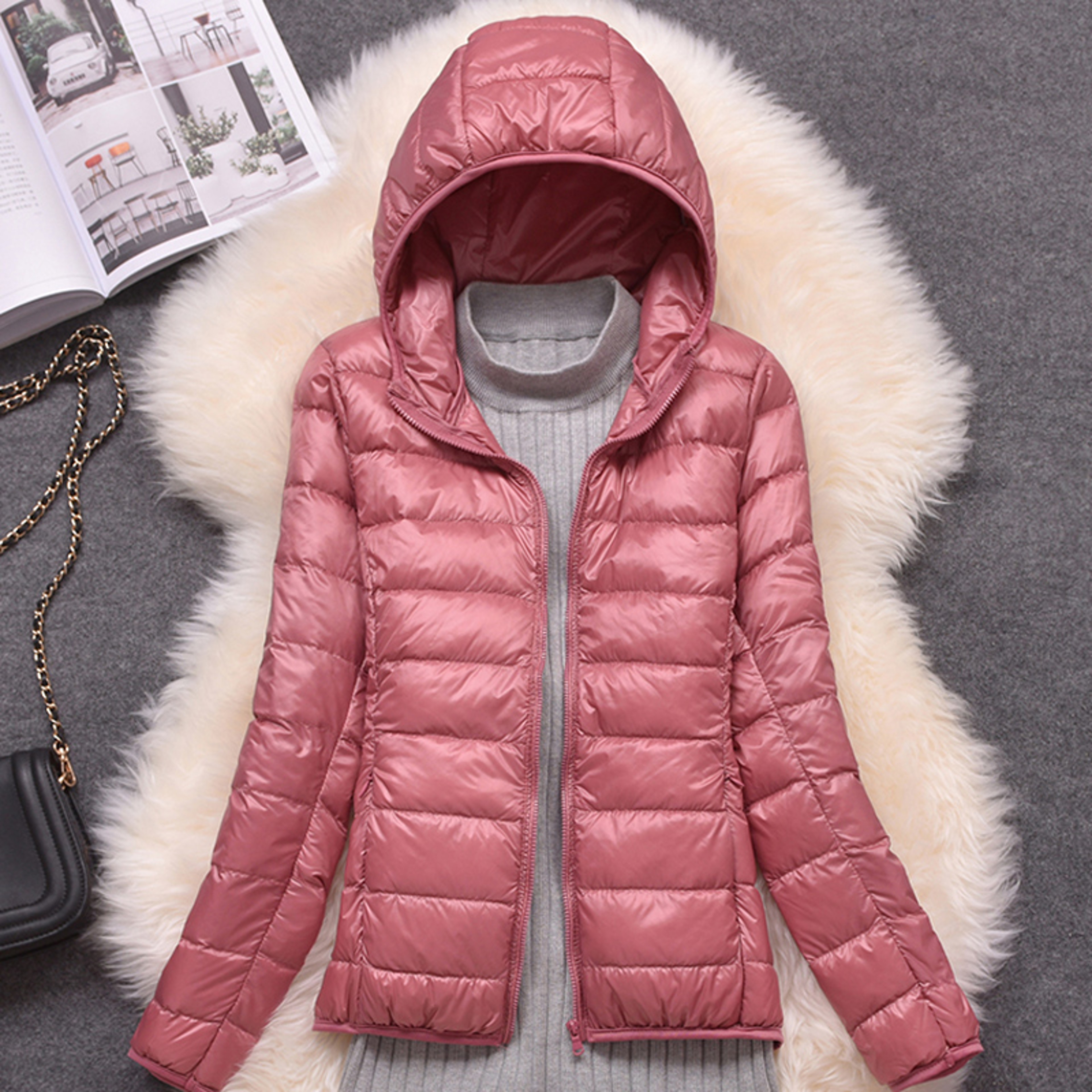 Women Puffer Jacket Ultra Lightweight Packable Hooded Down Coat New Spring Autumn 2025 2