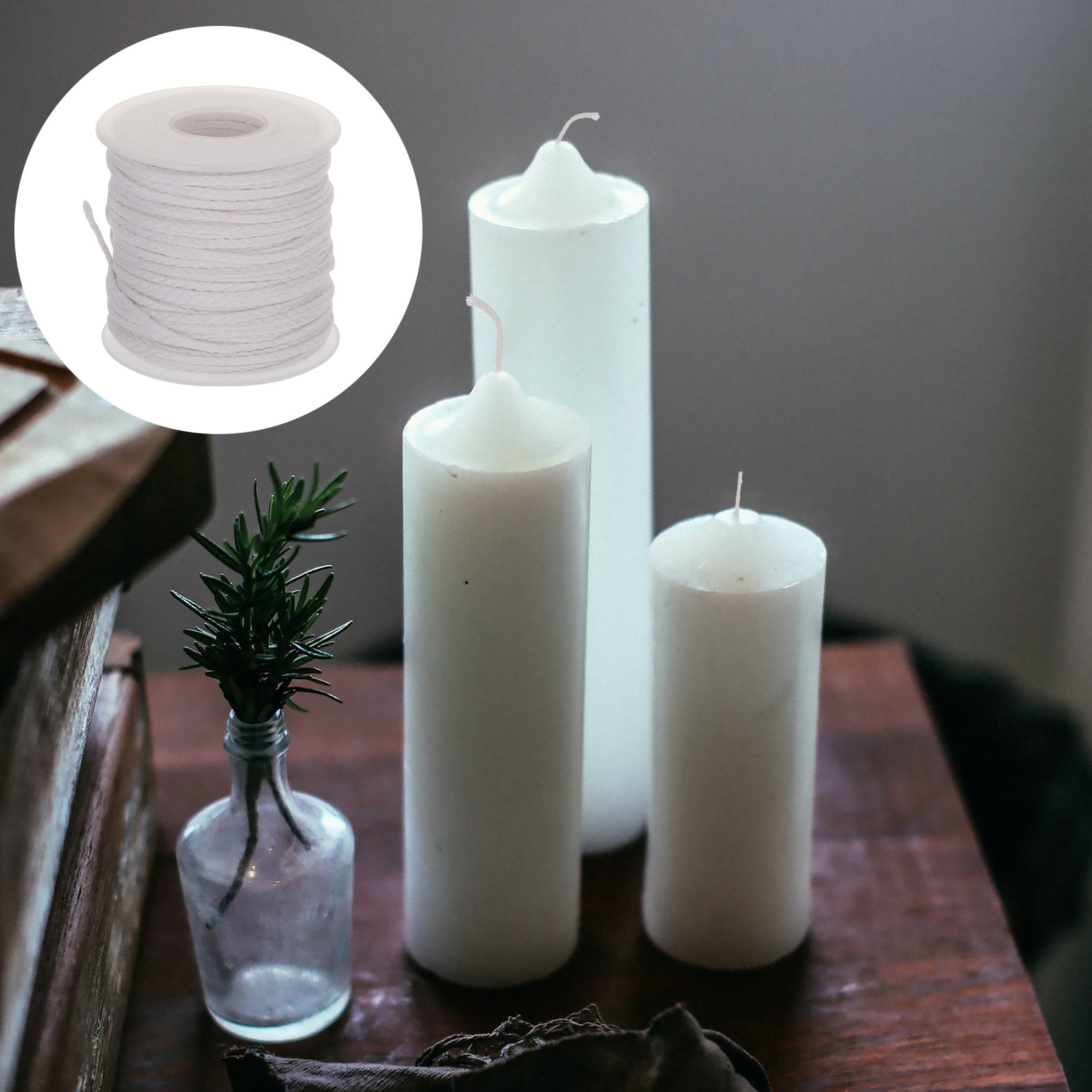 Premium Braided Cotton Candle Wick, Smokeless Spool, for DIY Soy, Beeswax, Pillar, and Taper Candles, Craft Making – view 1
