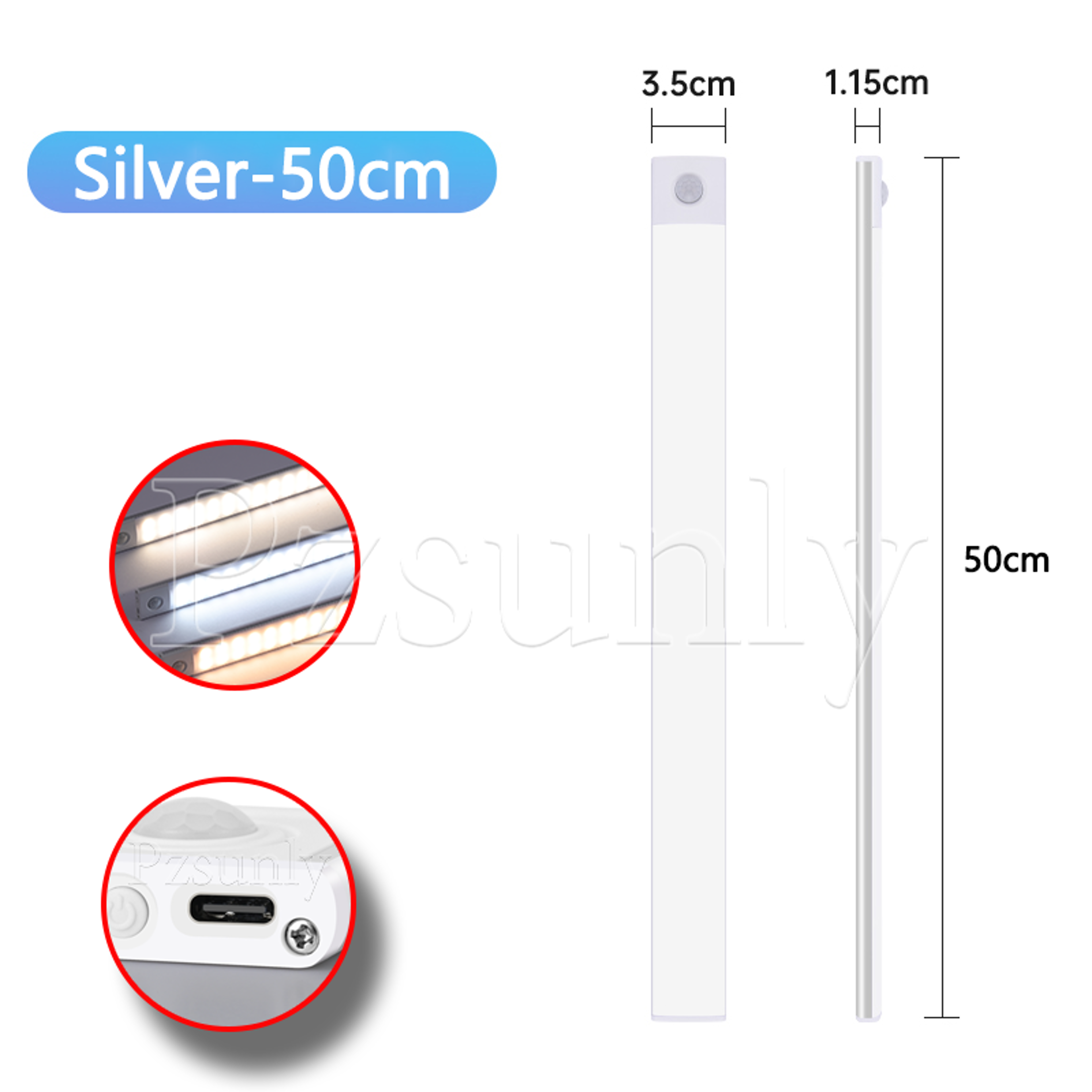 USB Rechargeable LED Bar Light, with Motion Sensor, for Kitchen Cabinet, Wardrobe, and Closet Lighting – view 13