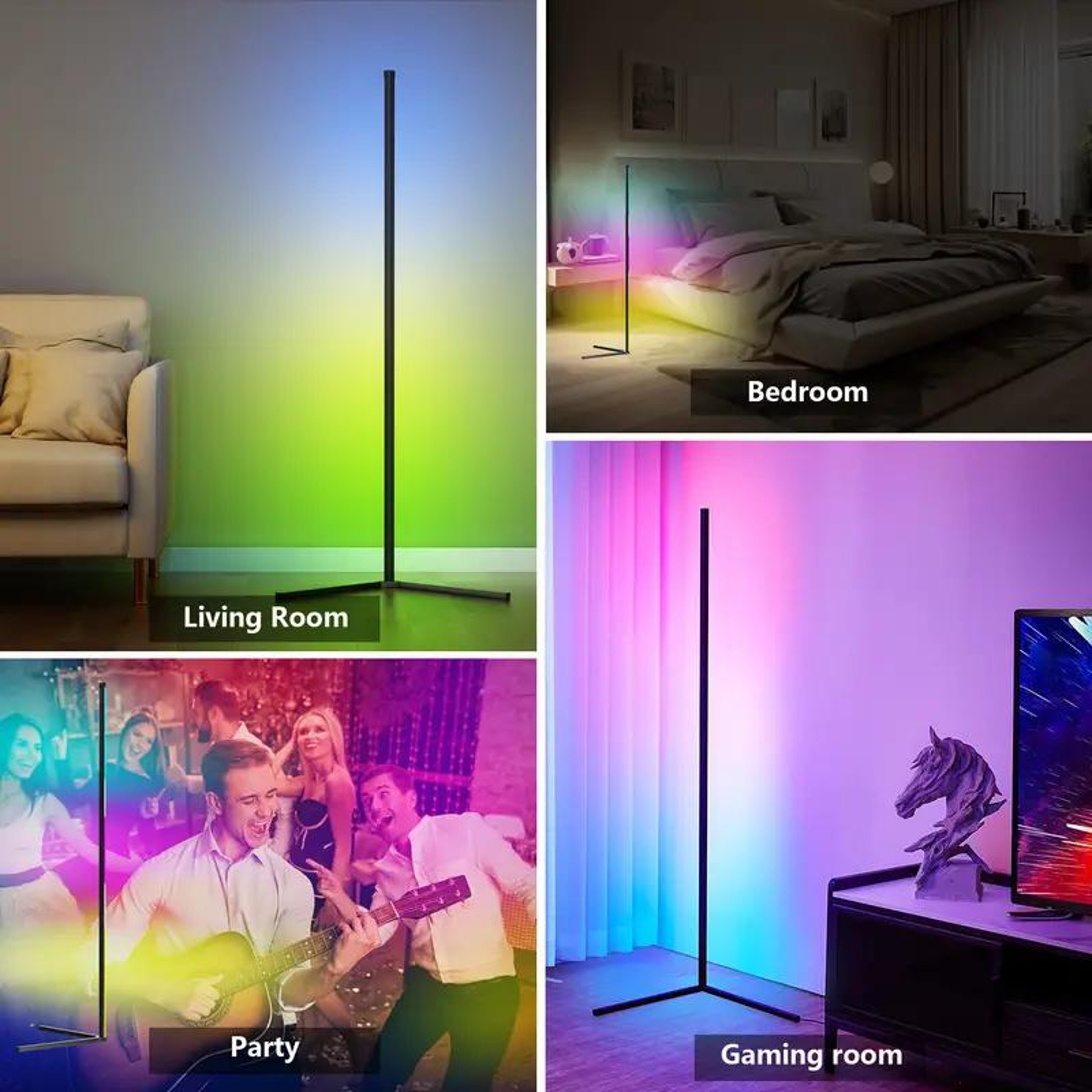 Modern RGB Floor Lamp, Color Changing, Music Sync Mode, Standing Mood Light for Bedroom, Living Room – view 5