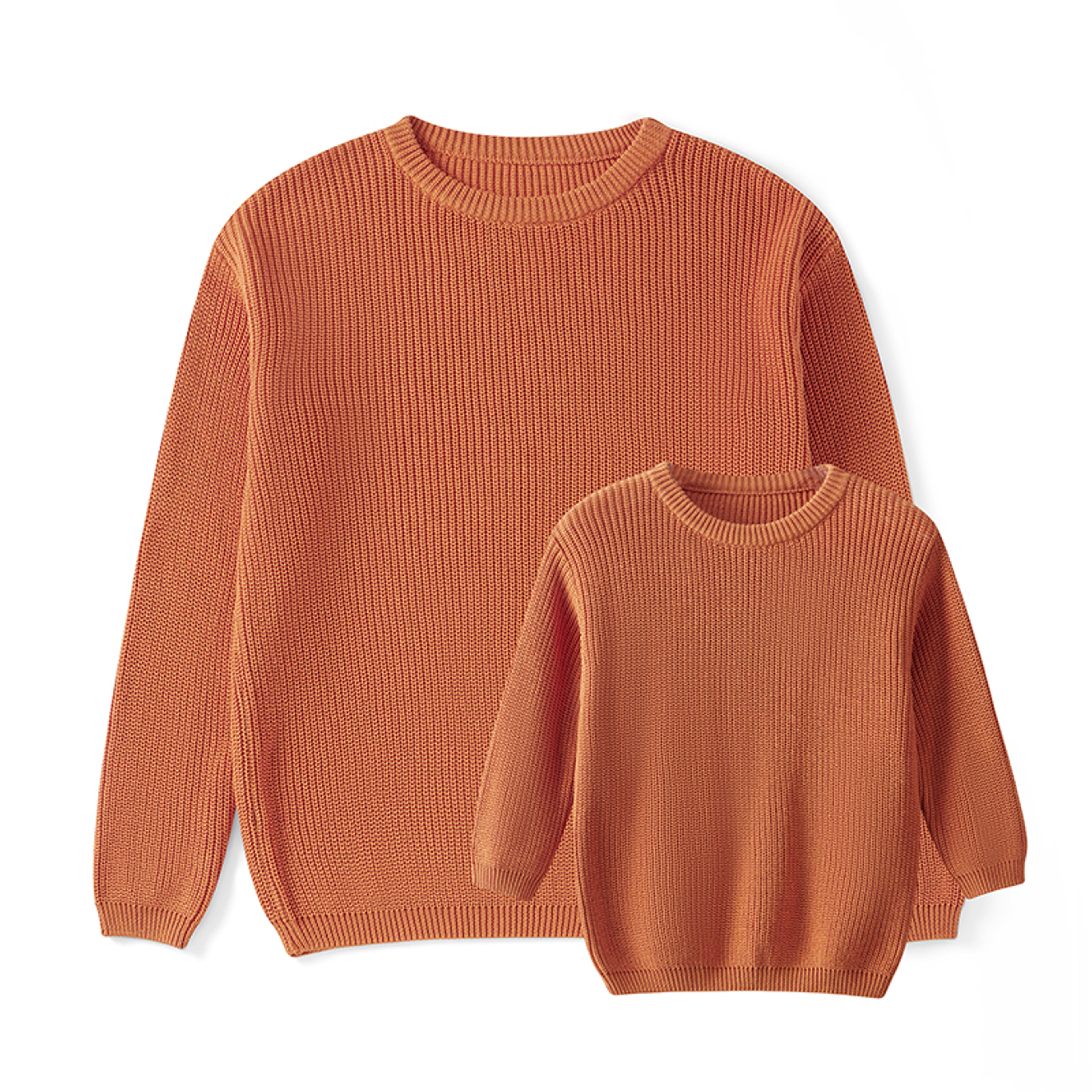 Sweaters, Chunky Knit Ribbed Tops, Solid Color Long Sleeve Round Neck, Autumn Winter Fashion – view 1