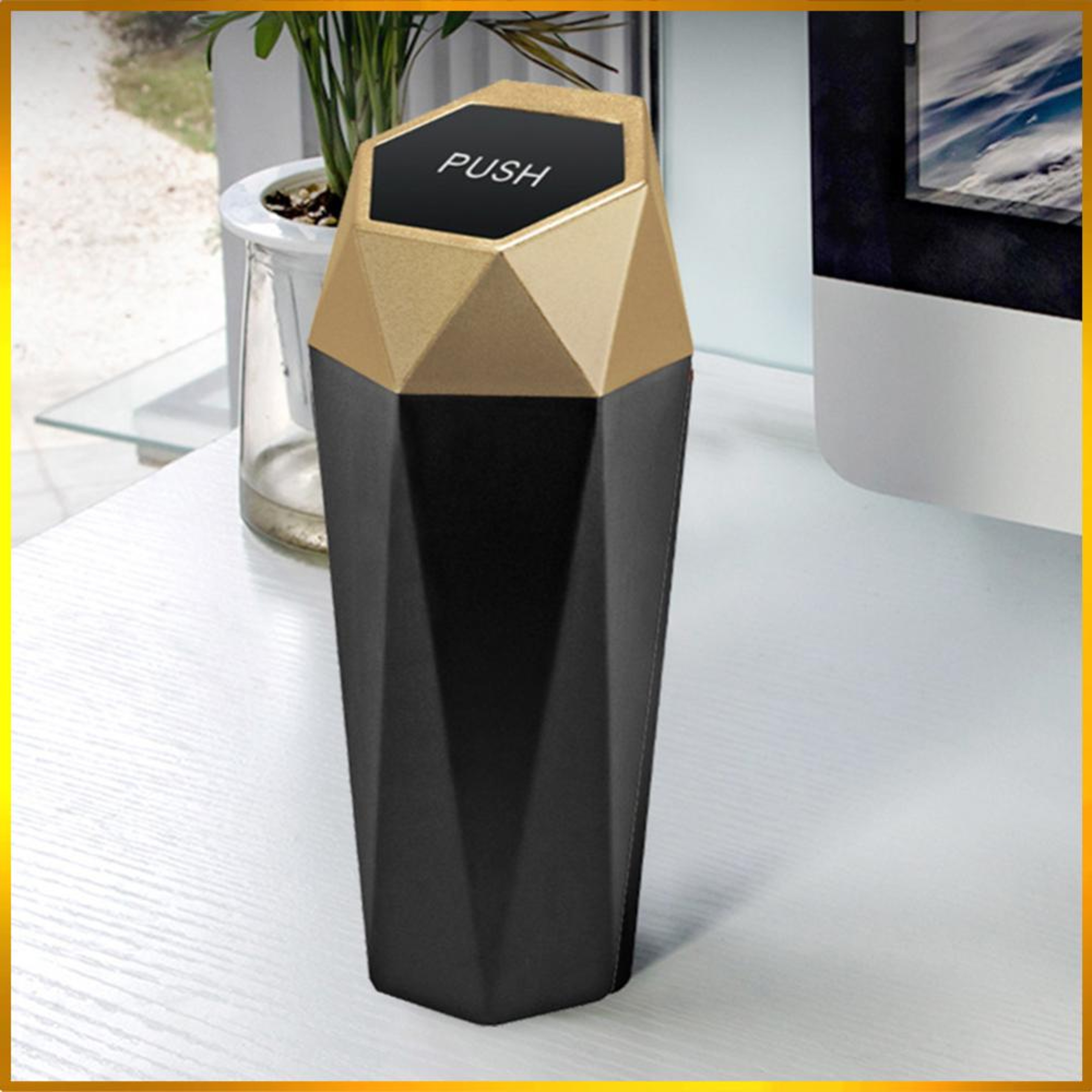 Leakproof Mini Car Trash Can 2 Pack Compact Auto Garbage Bin With Lid For Car Office Home 0