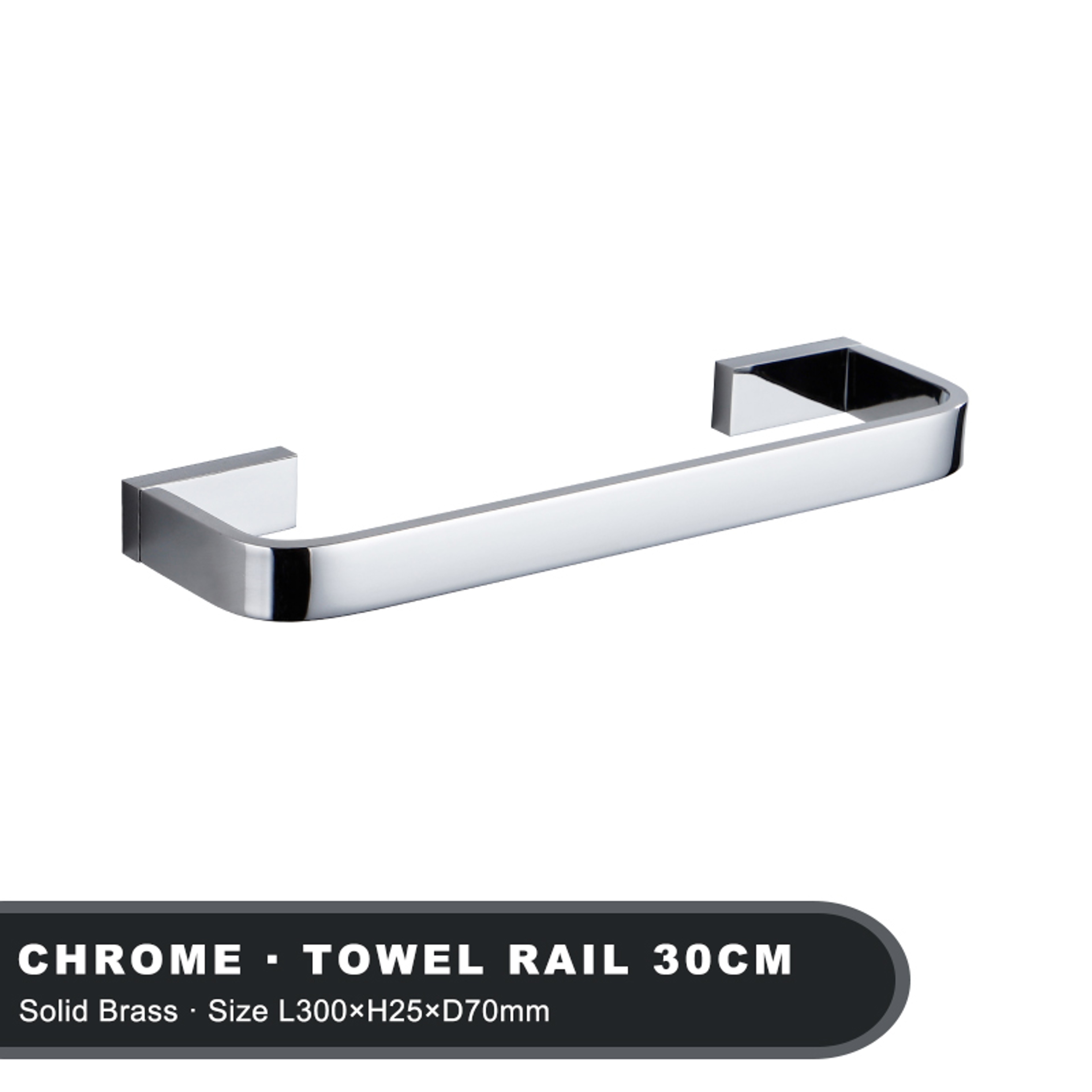 Luxury Brass Towel Holder, Wall Mount Single Rack, Chrome Bathroom Accessories – view 9