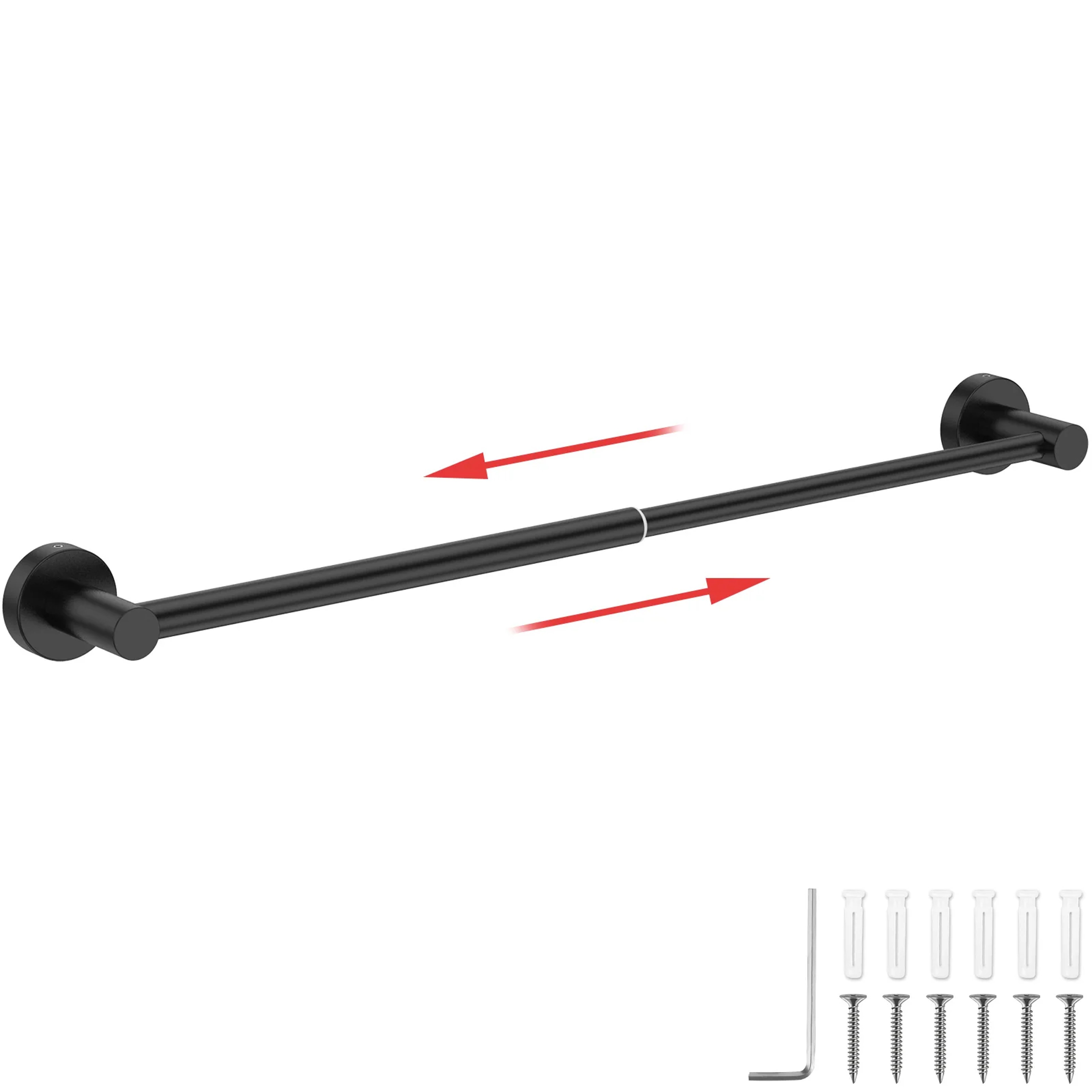 Adjustable Wall Mounted Towel Bar, Stainless Steel Retractable Towel Rack, Space Saving Bathroom Holder – view 7