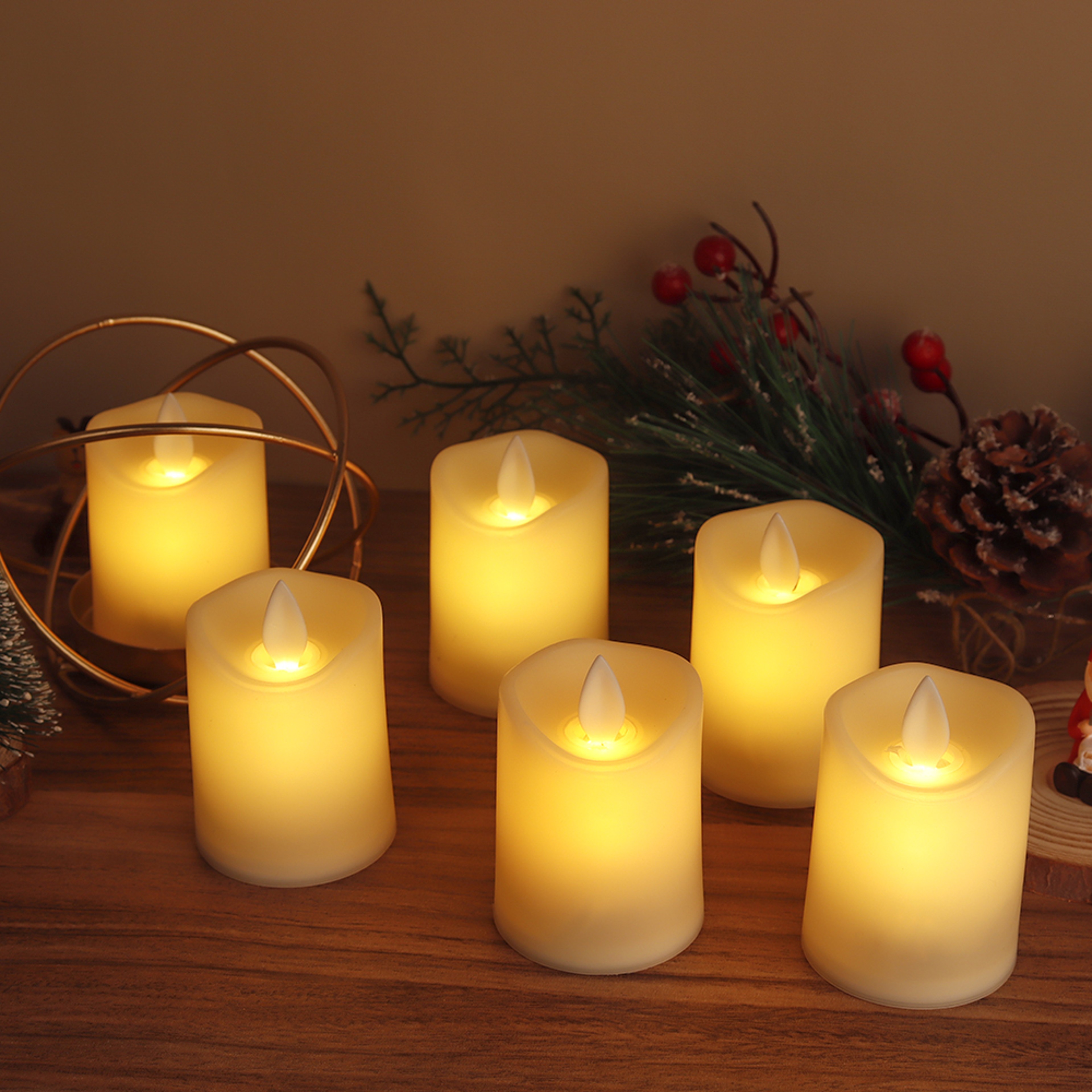 6Pcs Flameless LED Candles, Battery Operated Flickering Candles, Fake Plastic Candles for Home Decor, Weddings – view 4